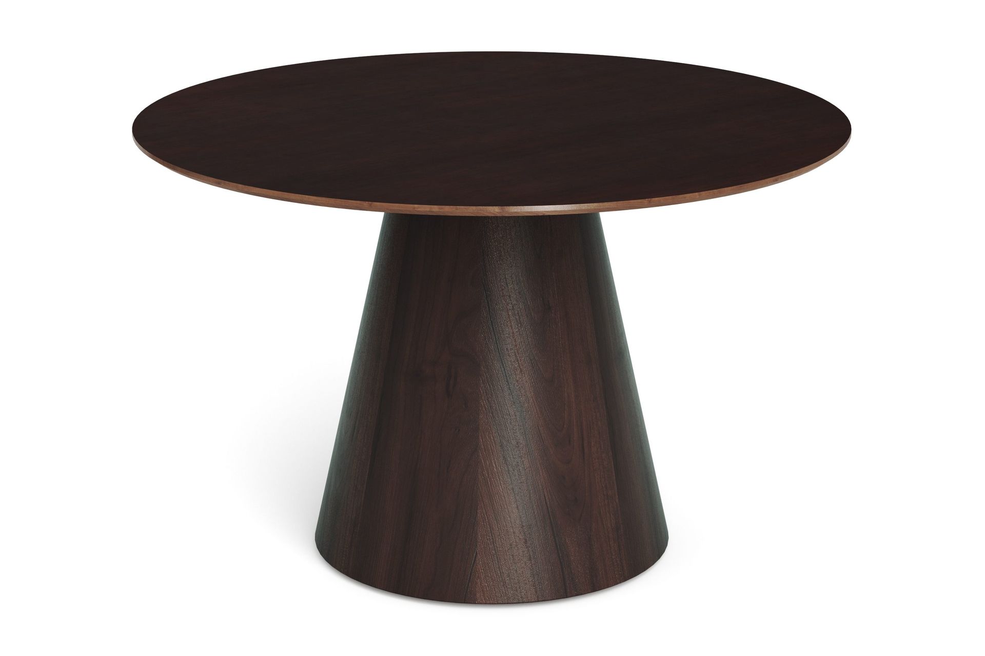 Siena Matbord Runt 130cm Fan&eacute;r - M&ouml;rkbrun R&ouml;kt ek