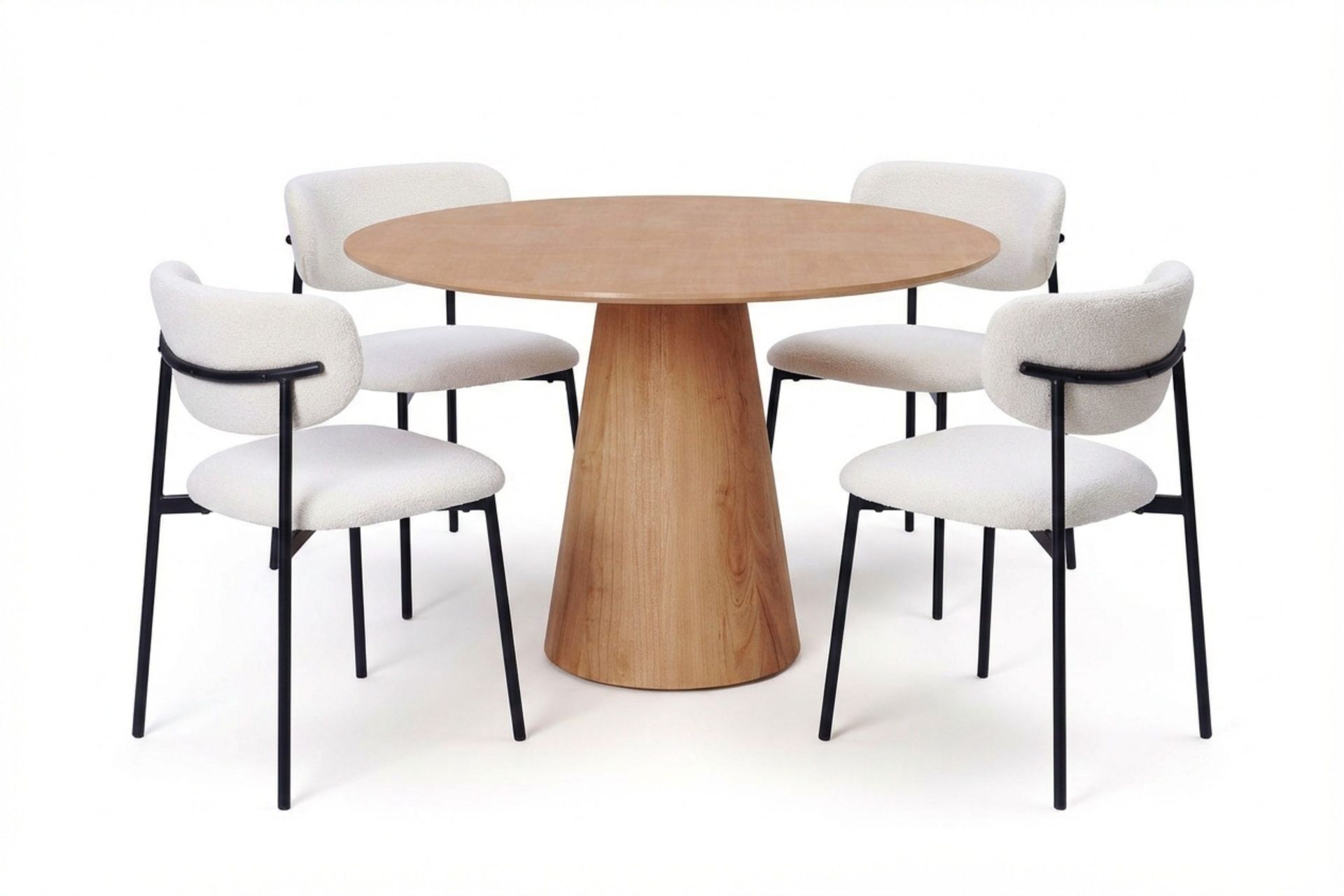 Siena Matgrupp runt 110 cm Ek med 4 Lucy Matstolar - Ek