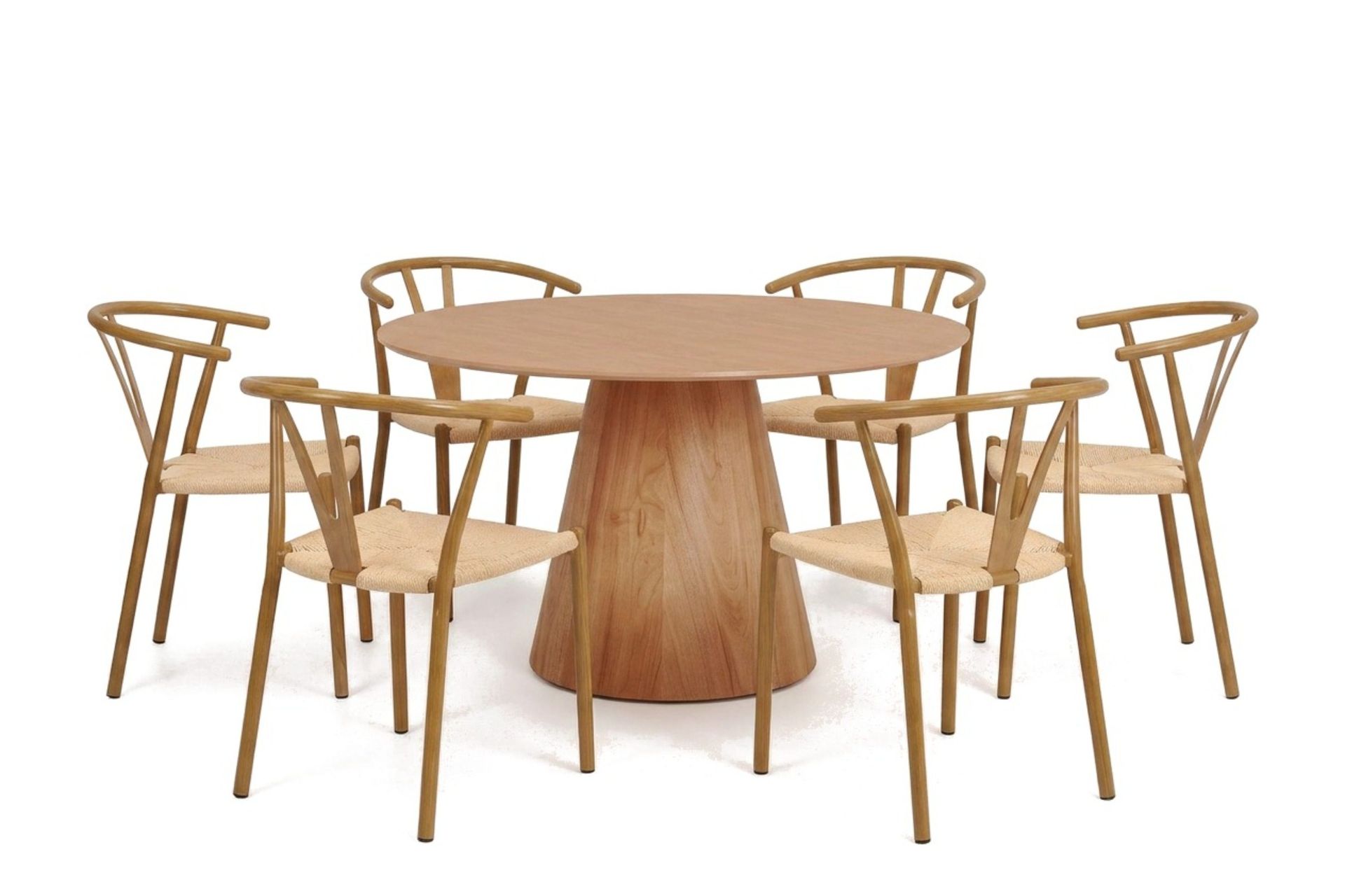 Siena Matgrupp runt 130 cm Ek med 6 Elysia Matstolar - Ek