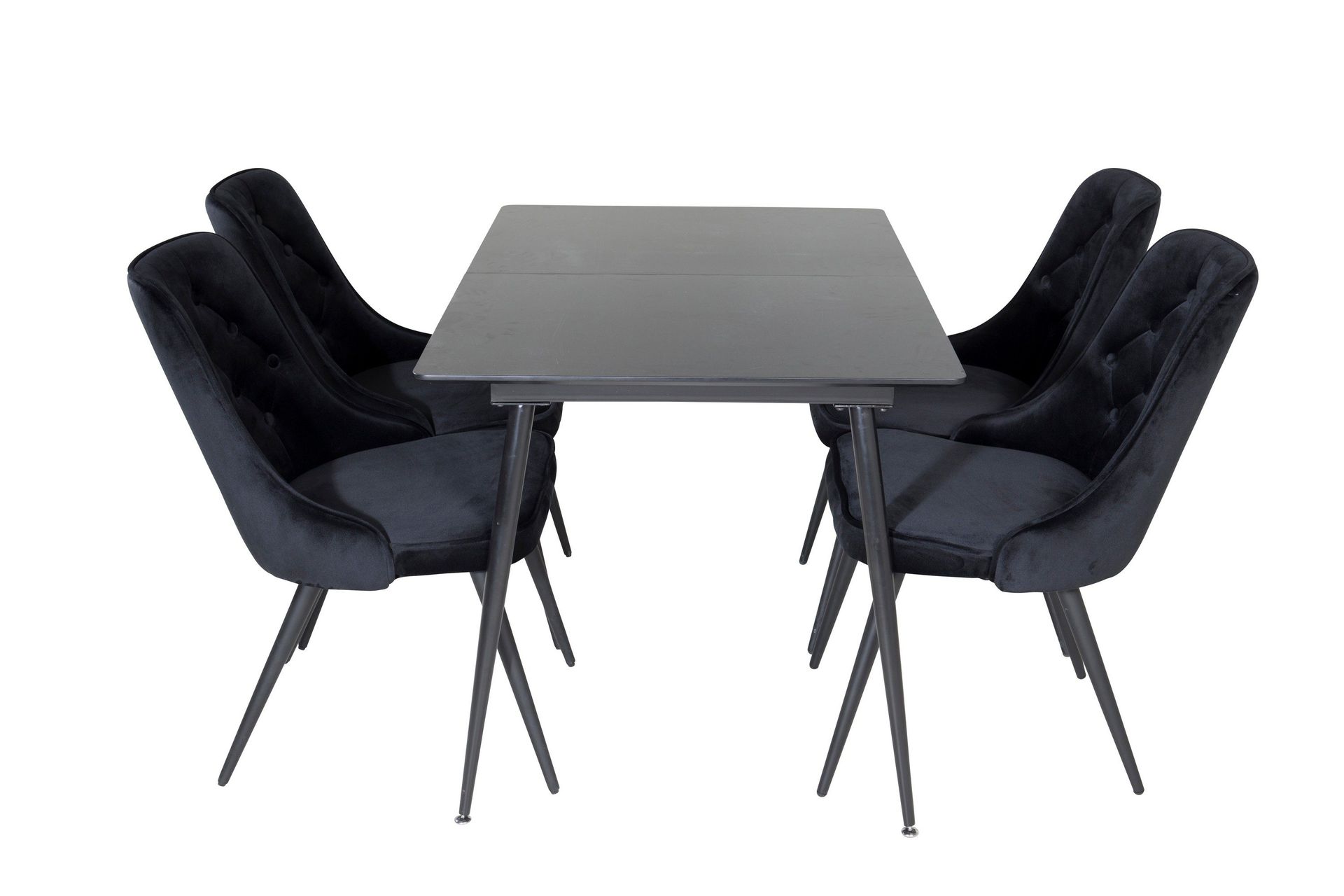 Silar Matgrupp F&ouml;rl&auml;ngningsbar 120 cm Rektangul&auml;r med 4 Velvet Deluxe stolar -