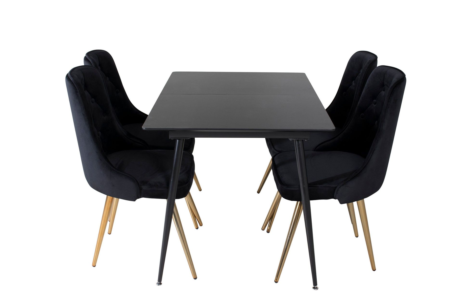 Silar Matgrupp Förlängningsbar 120 cm Rektangulär med 4 Velvet Deluxe stolar -