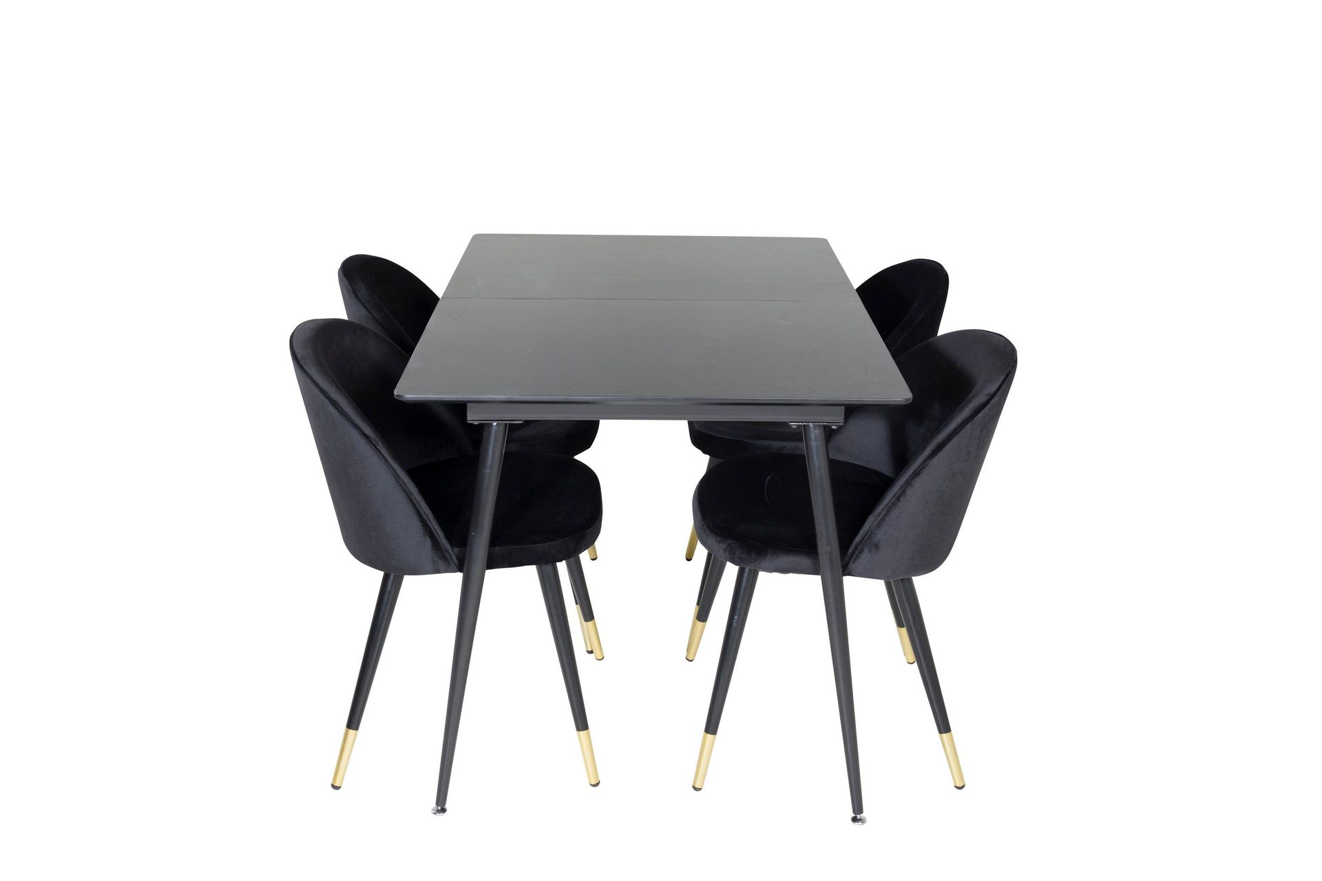 Silar Matgrupp Förlängningsbar 120 cm Rektangulär med 4 Velvet stolar -