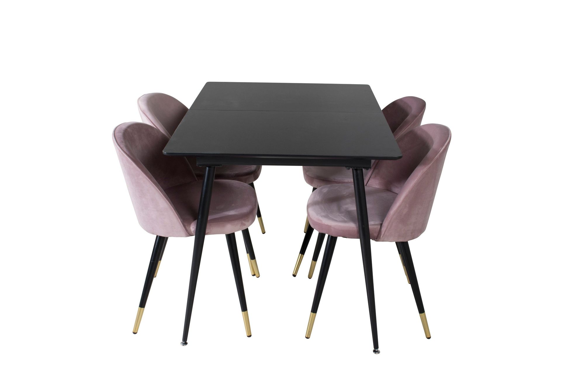 Silar Matgrupp Förlängningsbar 120 cm Rektangulär med 4 Velvet stolar -