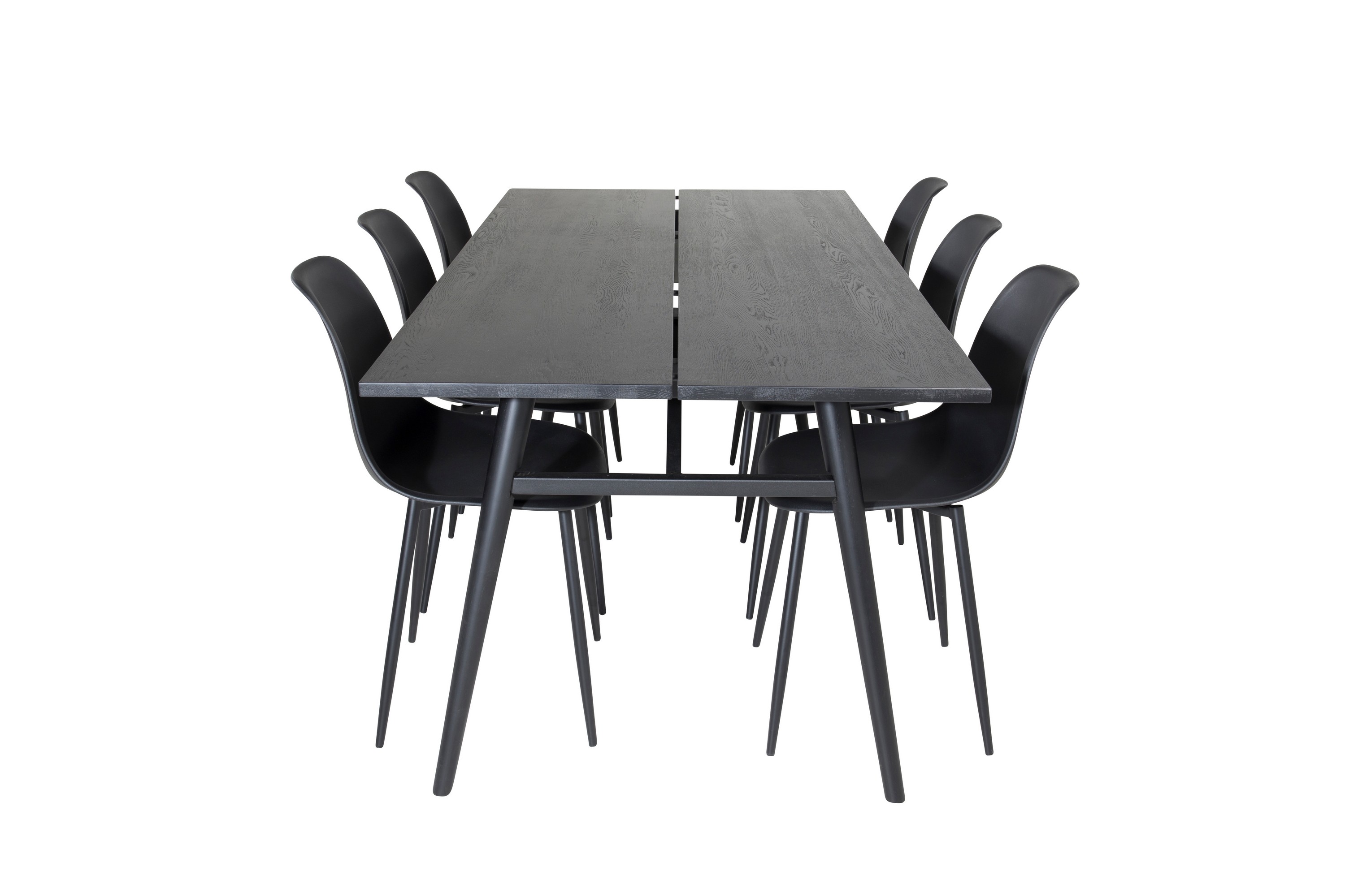 Sleek Matgrupp Förlängningsbar 195 cm Rektangulär med 6 Polar stolar Svart