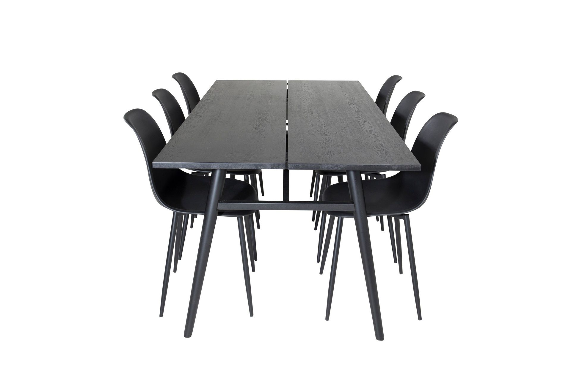 Sleek Matgrupp Förlängningsbar 195 cm Rektangulär med 6 Polar stolar - Svart