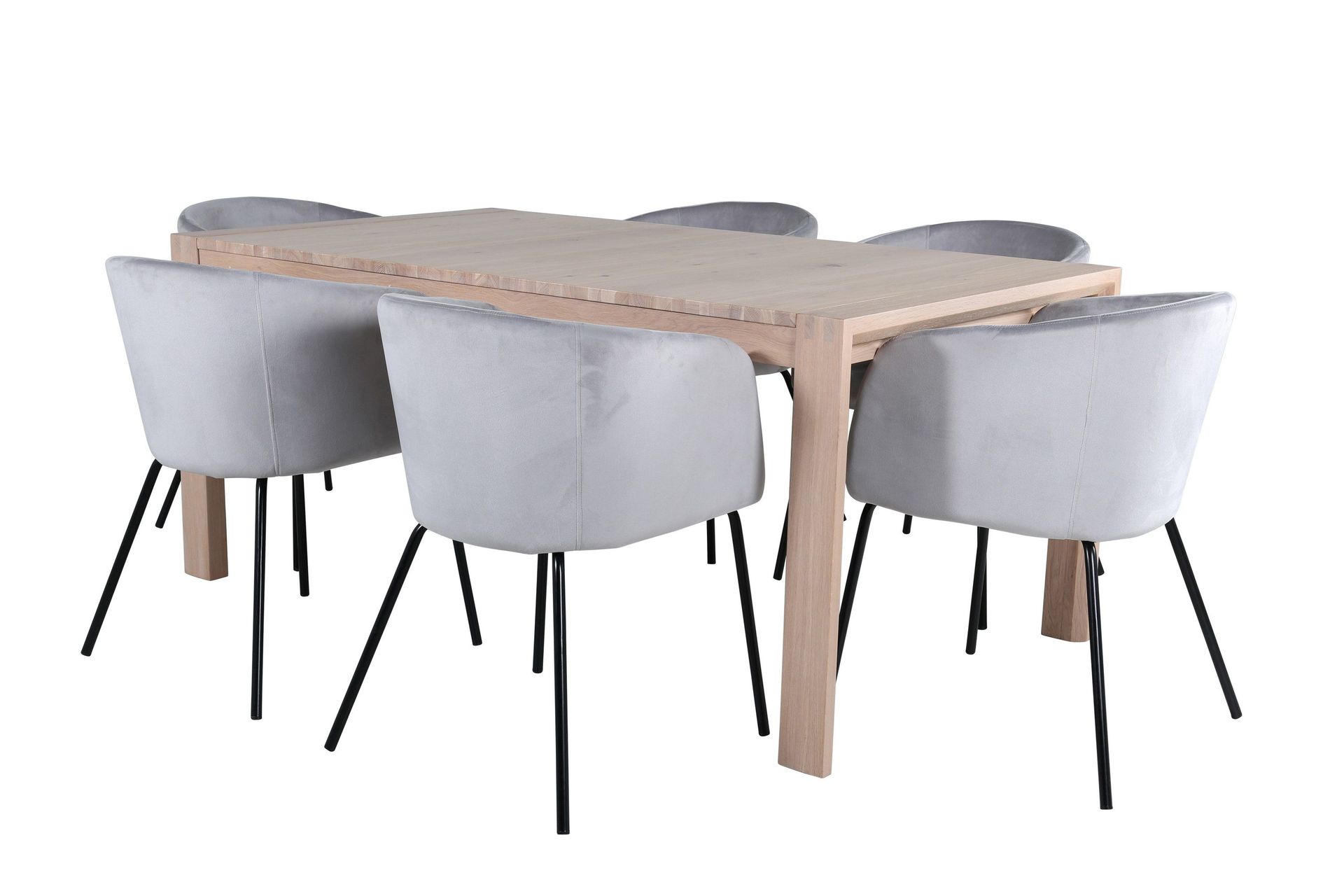 Slider Matgrupp F&ouml;rl&auml;ngningsbar 170 cm Rektangul&auml;r med 6 Berit stolar - Svart