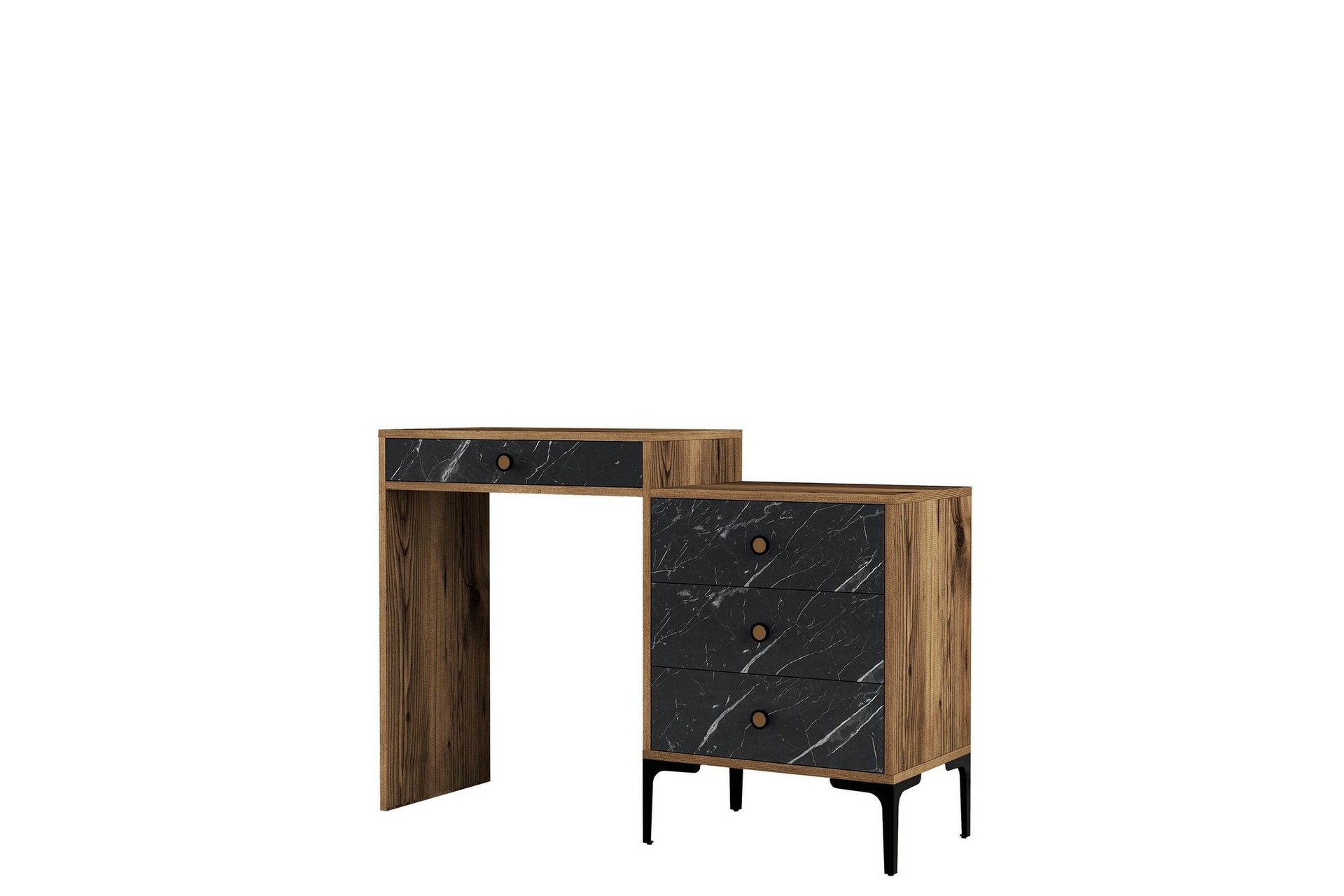 Ameias Sminkbord 124x84,7 cm Brun/Svart - Hanah Home