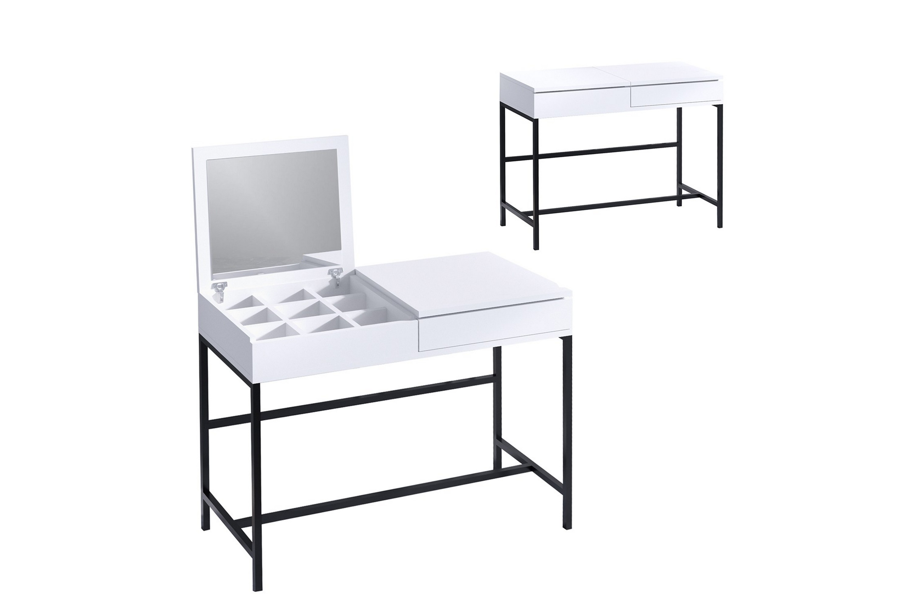Sminkbord Amour 100x74 cm Vit/Svart Hanah Home