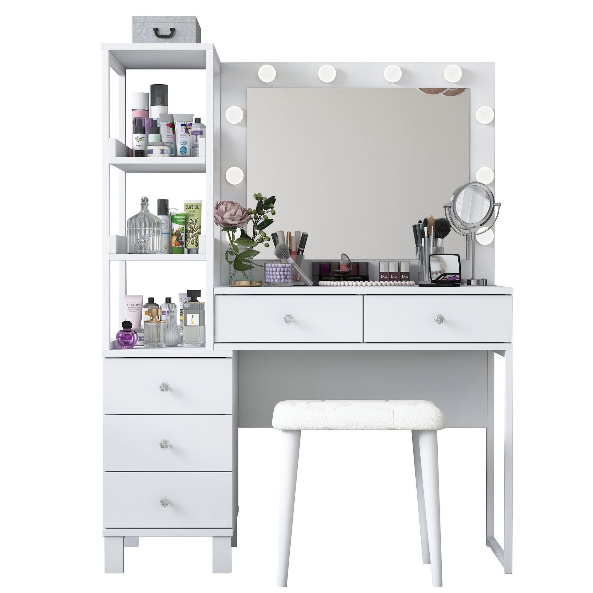 Bralen Sminkbord 120x79,8x44,5 cm - Vit