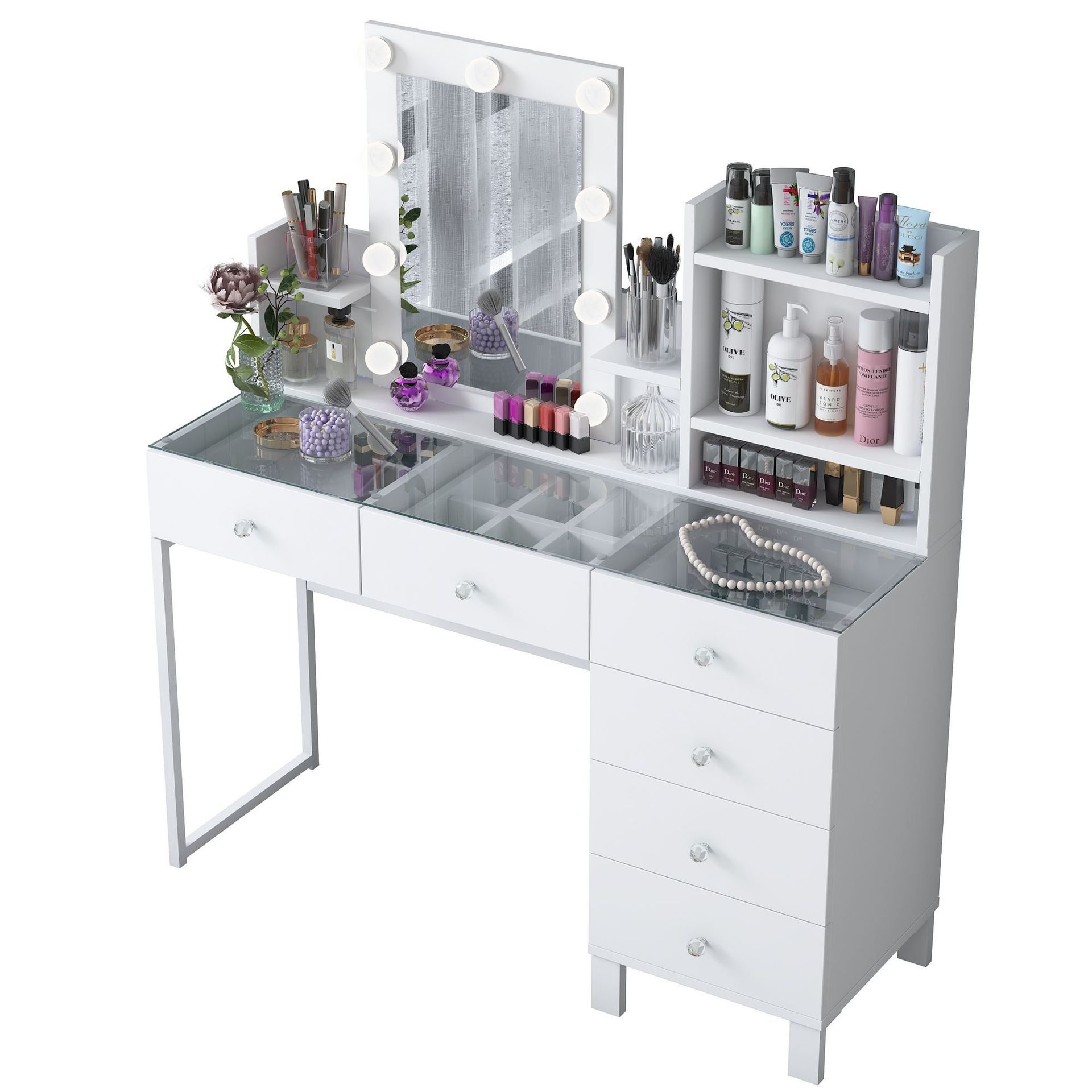 Jornes Sminkbord 120x136,8x40 cm - Vit