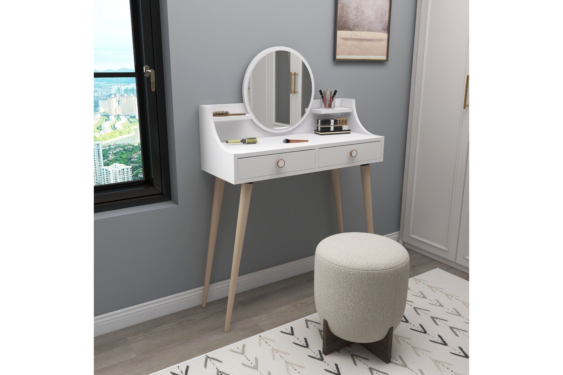 Mamt Sminkbord 90 cm - Vit