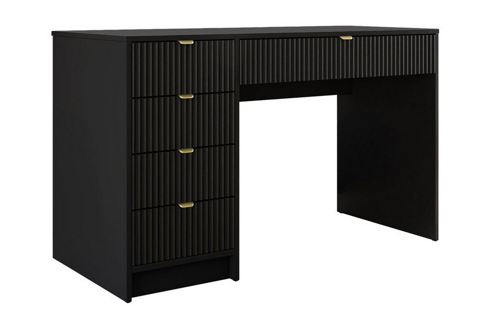 Novaj Sminkbord med lådor 120x55 cm – Svart / Mässing