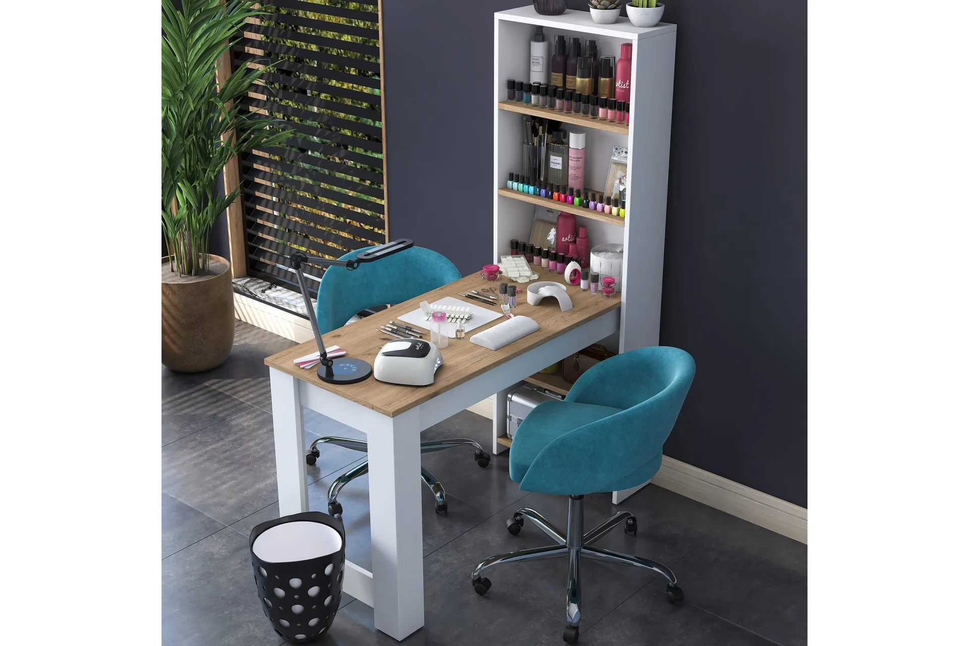 Patwal Sminkbord 120 cm - Valnöt/Vit