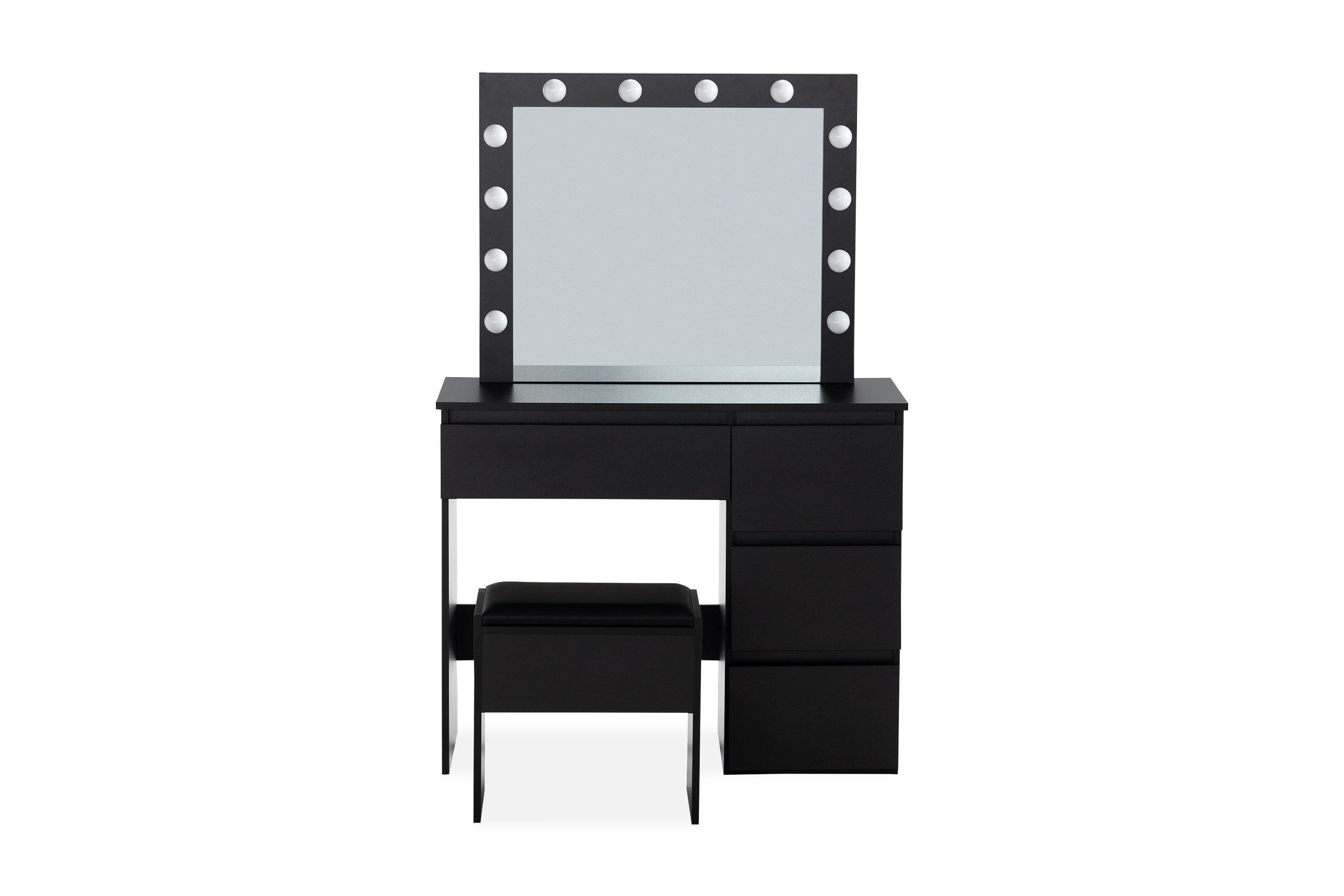 Sminkbord Lycke 140 cm med LED Belysning Svart