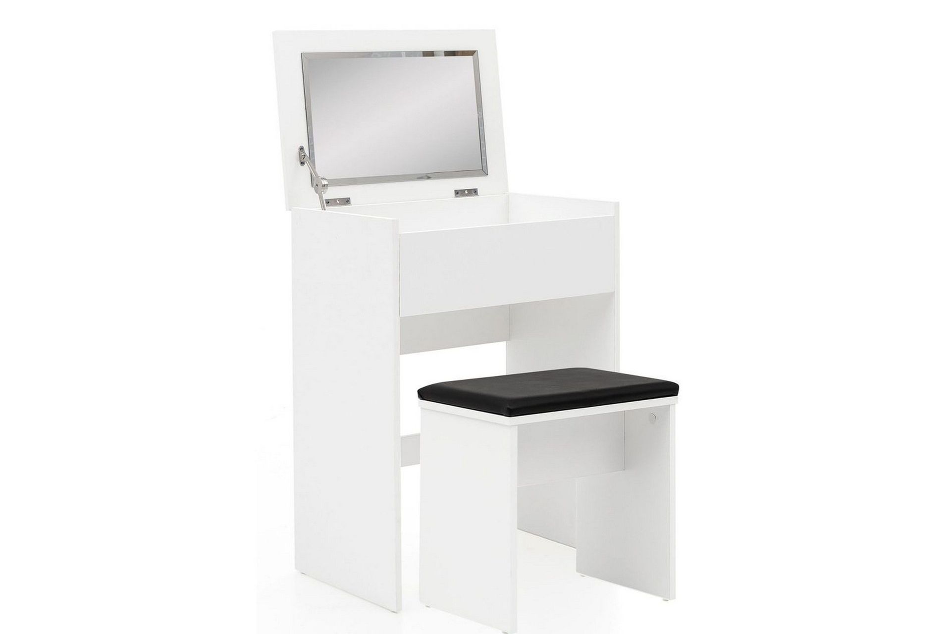 Sminkbord Wohnling Förvaringsutrymme för Osmetic White med spegelpall klassiskt modern -