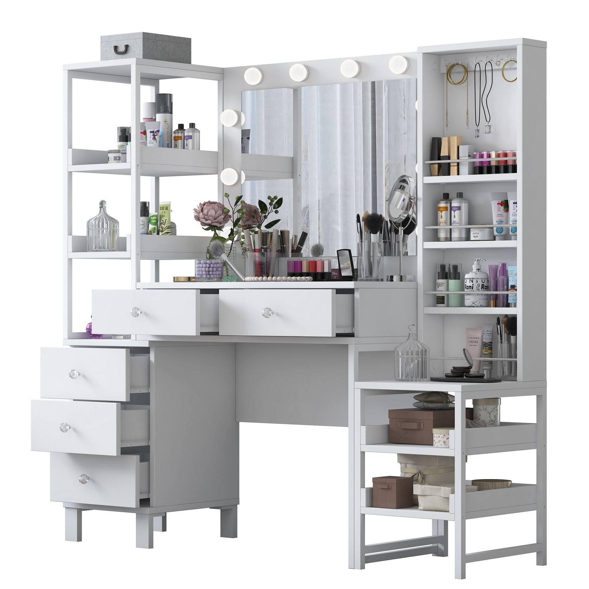 Sondal Sminkbord 145x141,8x40 cm - Vit