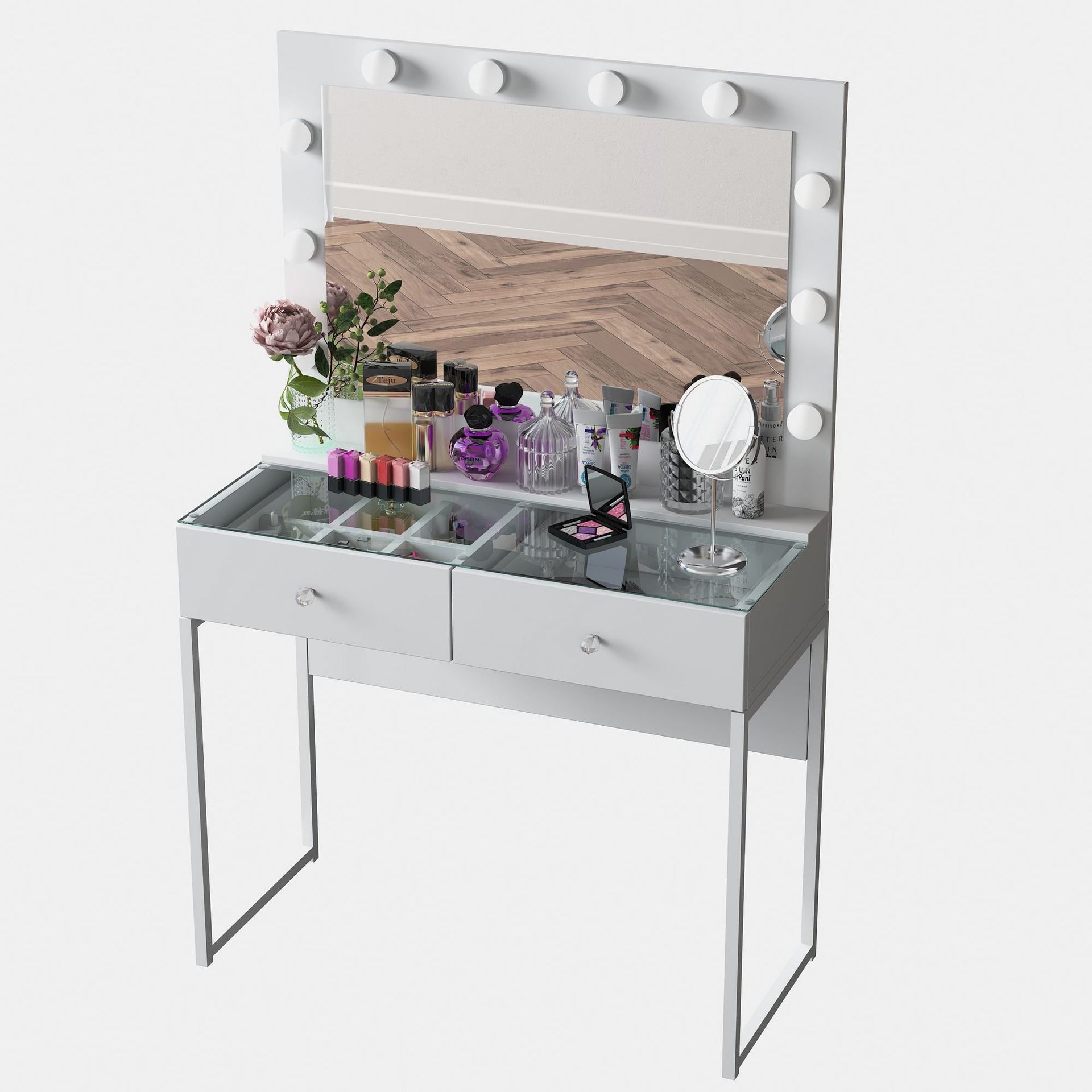 Tavren Sminkbord 90x141,8x40 cm - Vit