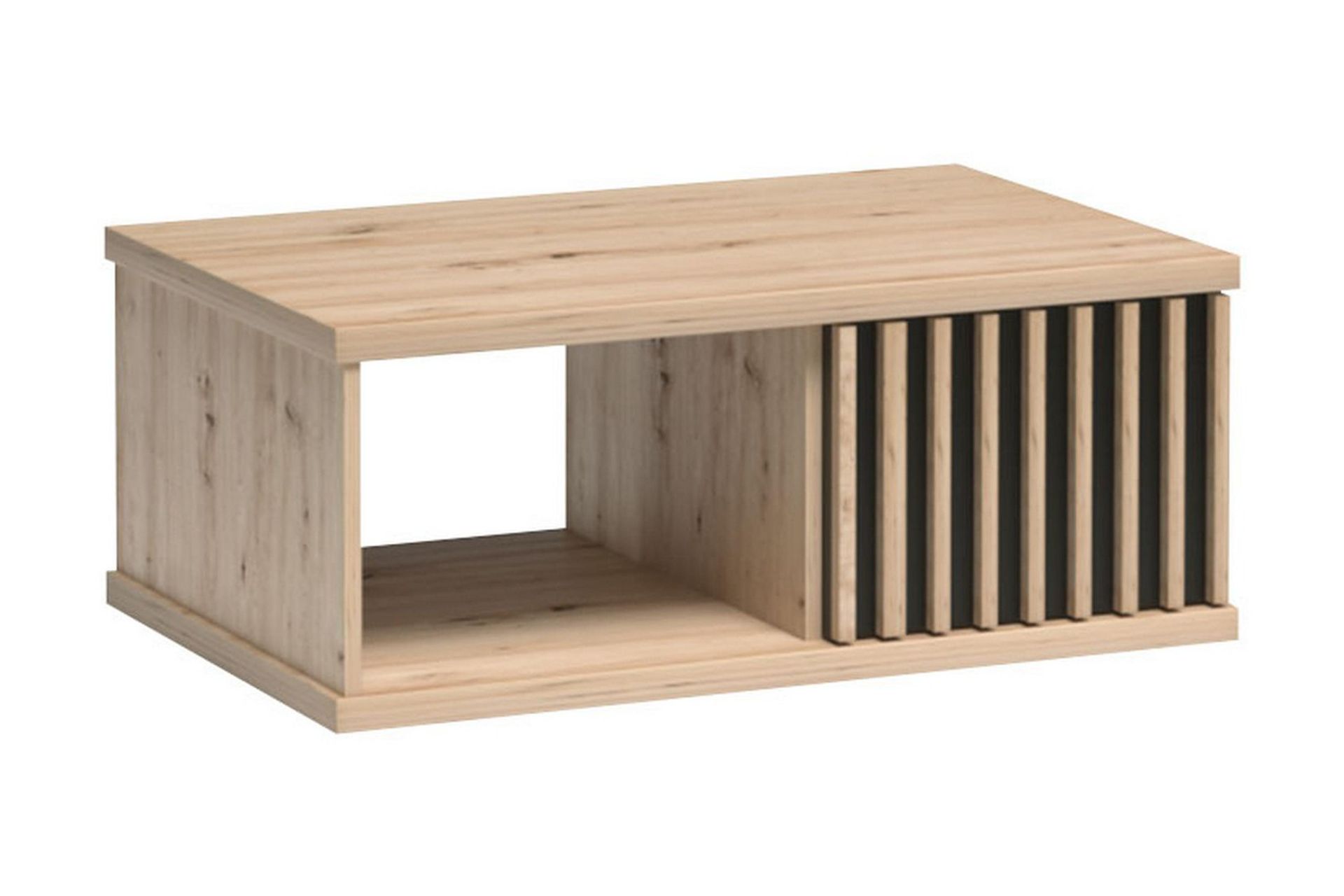 Aldbrough Soffbord 90 cm med F&ouml;rvaring Hylla + L&aring;da - Tr&auml;/Svart