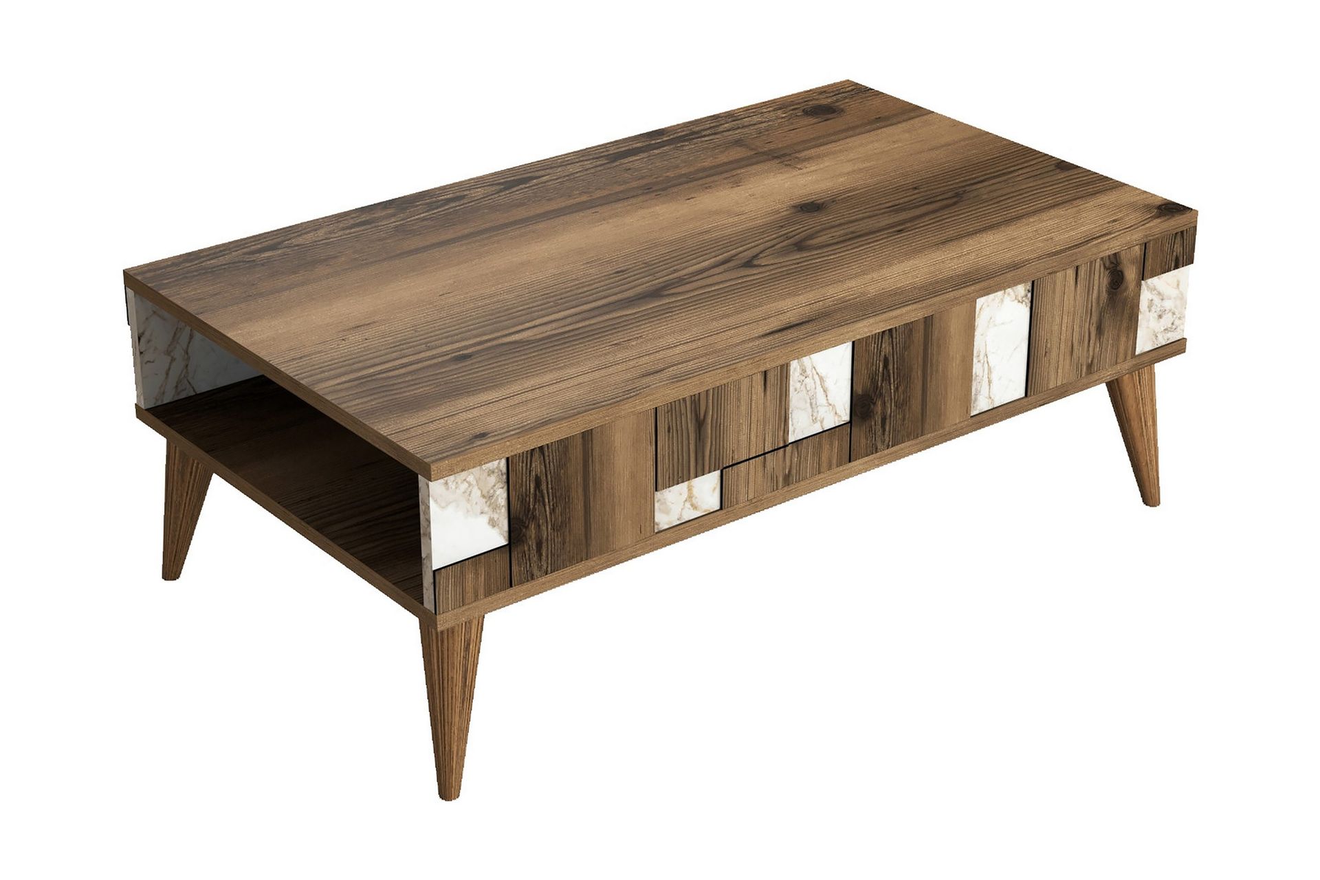 Alsacia Soffbord 105 cm - M&ouml;rkbrun/Vit