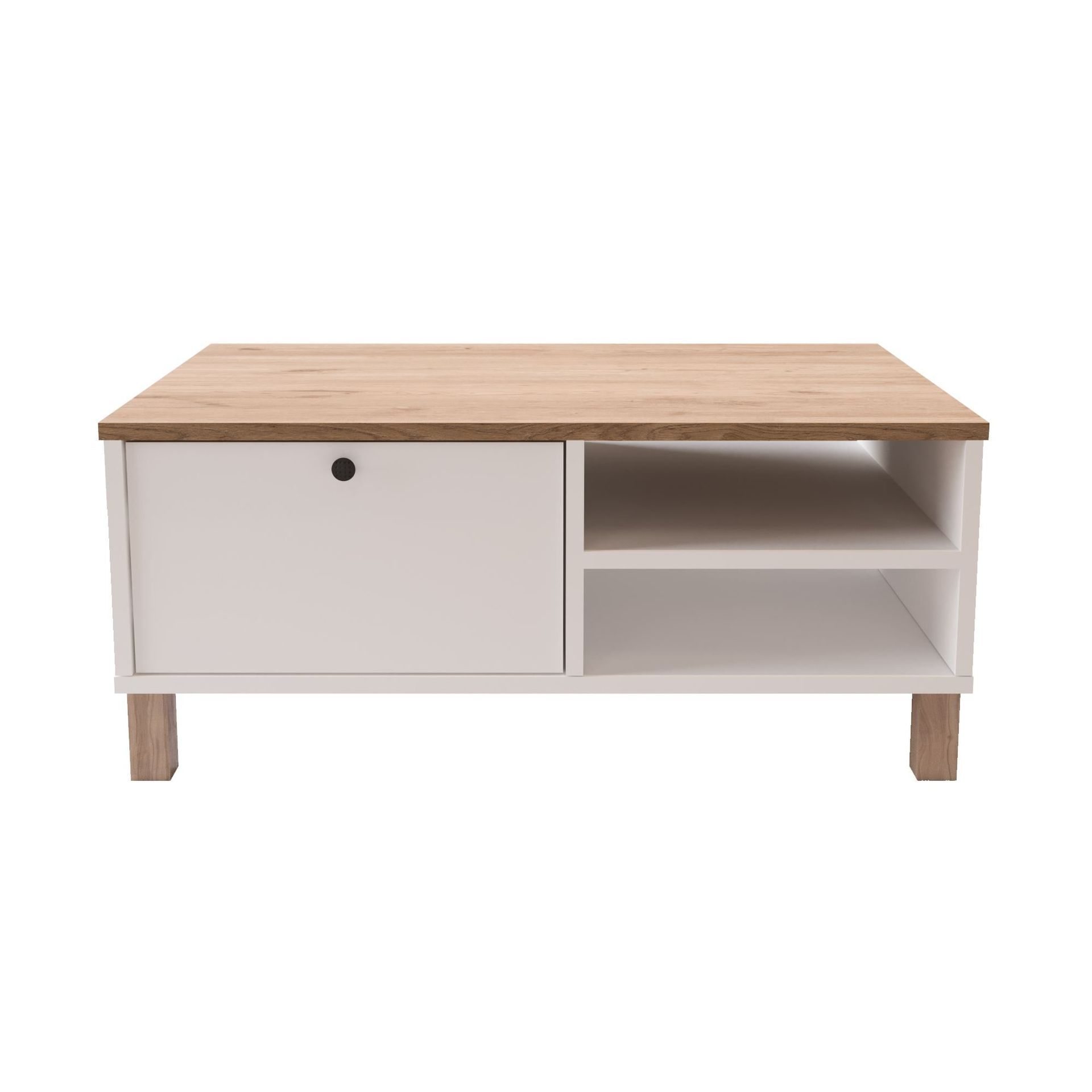 Avero Soffbord 90x38,6x60 cm - Vit och ek