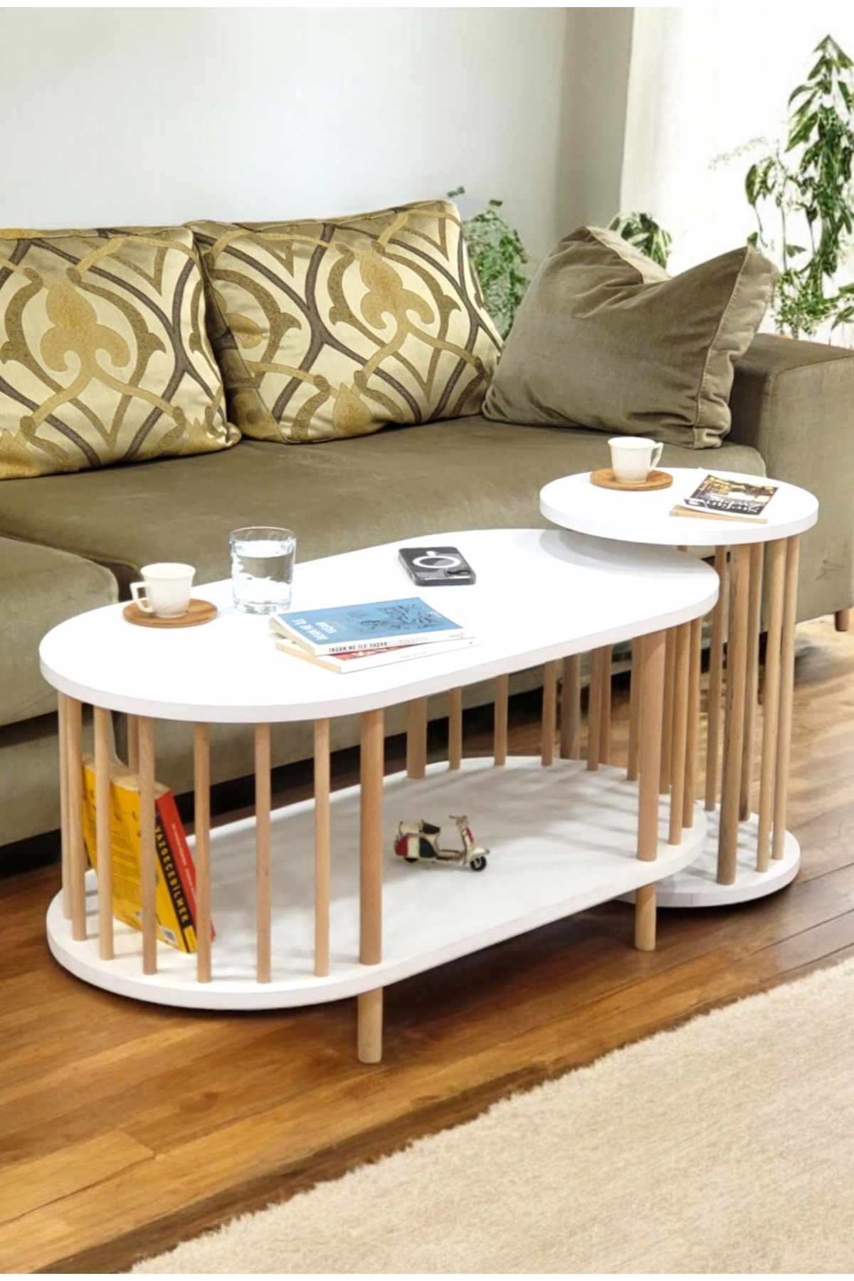 Belvo Soffbordsset 90x43x45 cm - Vit