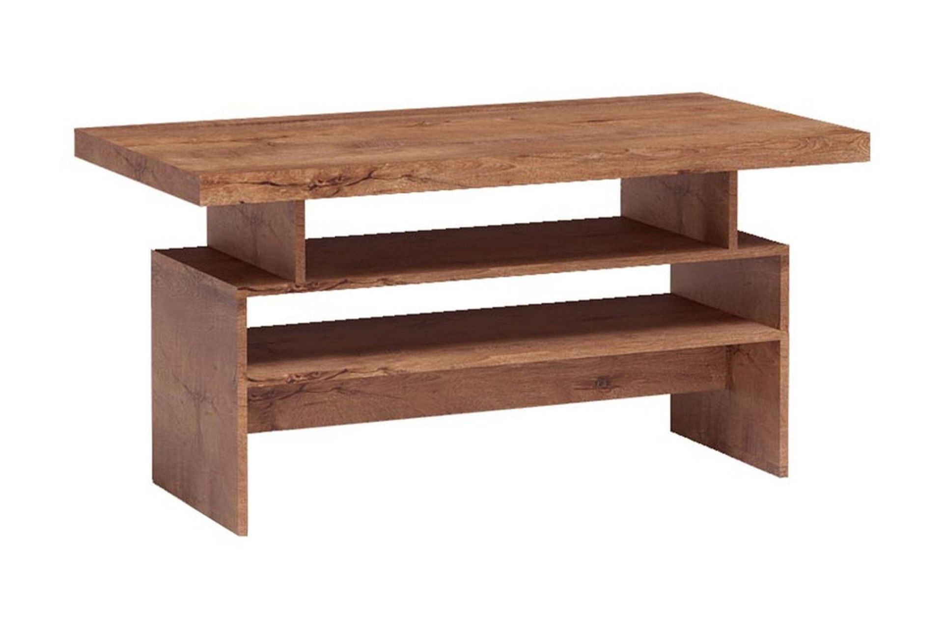 Castillia Soffbord 120 cm med F&ouml;rvaring Hyllor - Ljus Ask