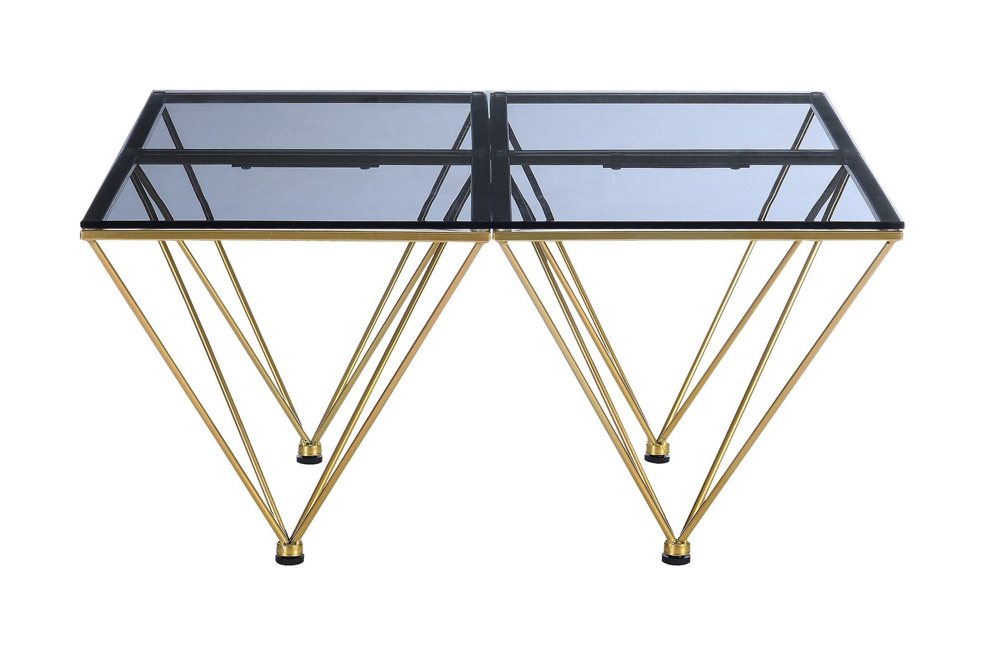 Crystal Soffbord 80 cm - R&ouml;kf&auml;rgat glas/M&auml;ssing