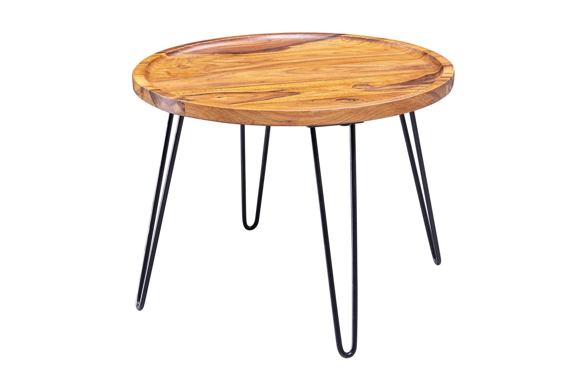 Dannemare Soffbord 60 cm Runt - Massivt Trä/Svart