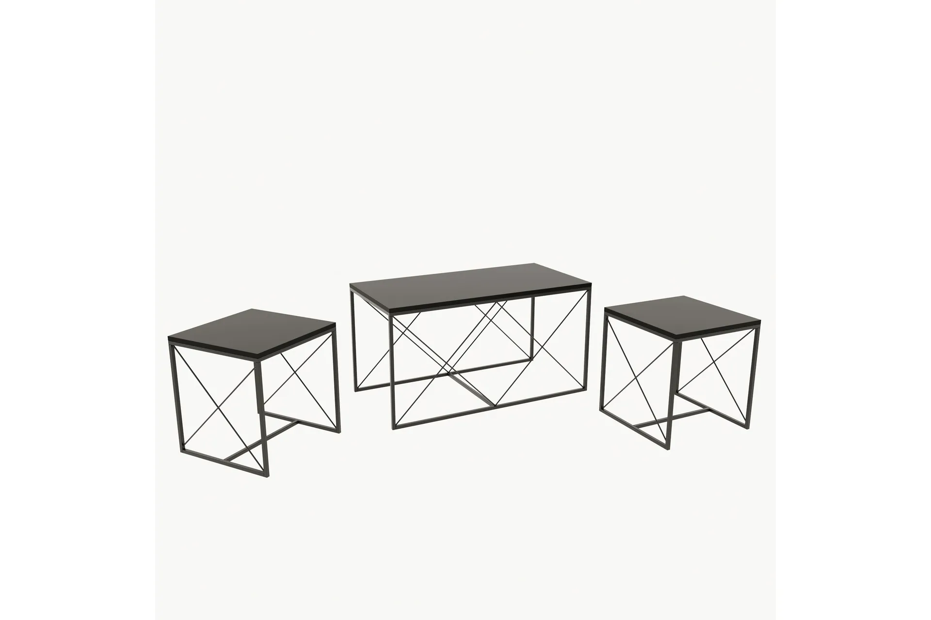 Soffbord Defneia 100 cm - Antracit/Svart