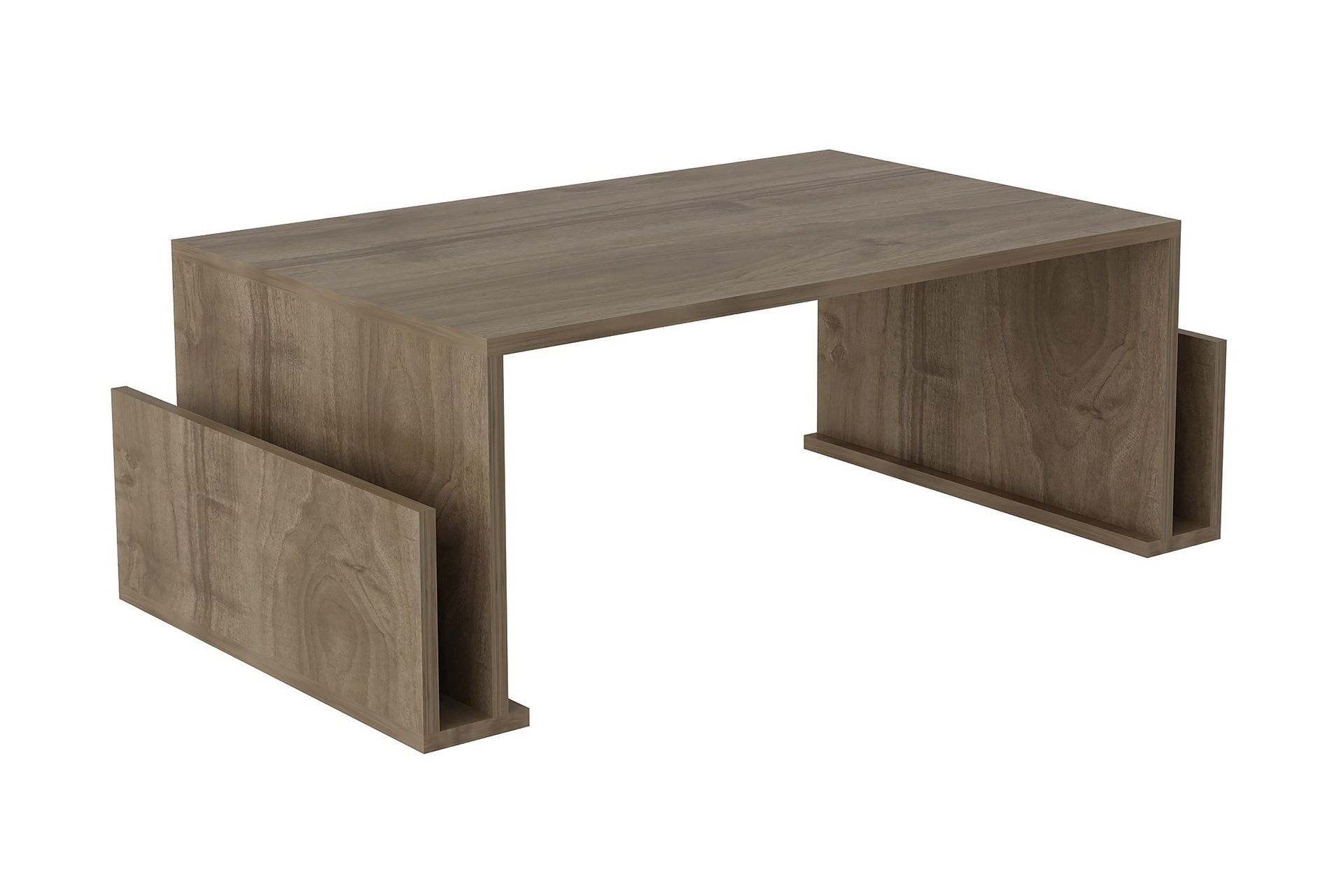 Elegancia Soffbord 95 cm med Tidningsf&ouml;rvaring - Valn&ouml;tsbrun