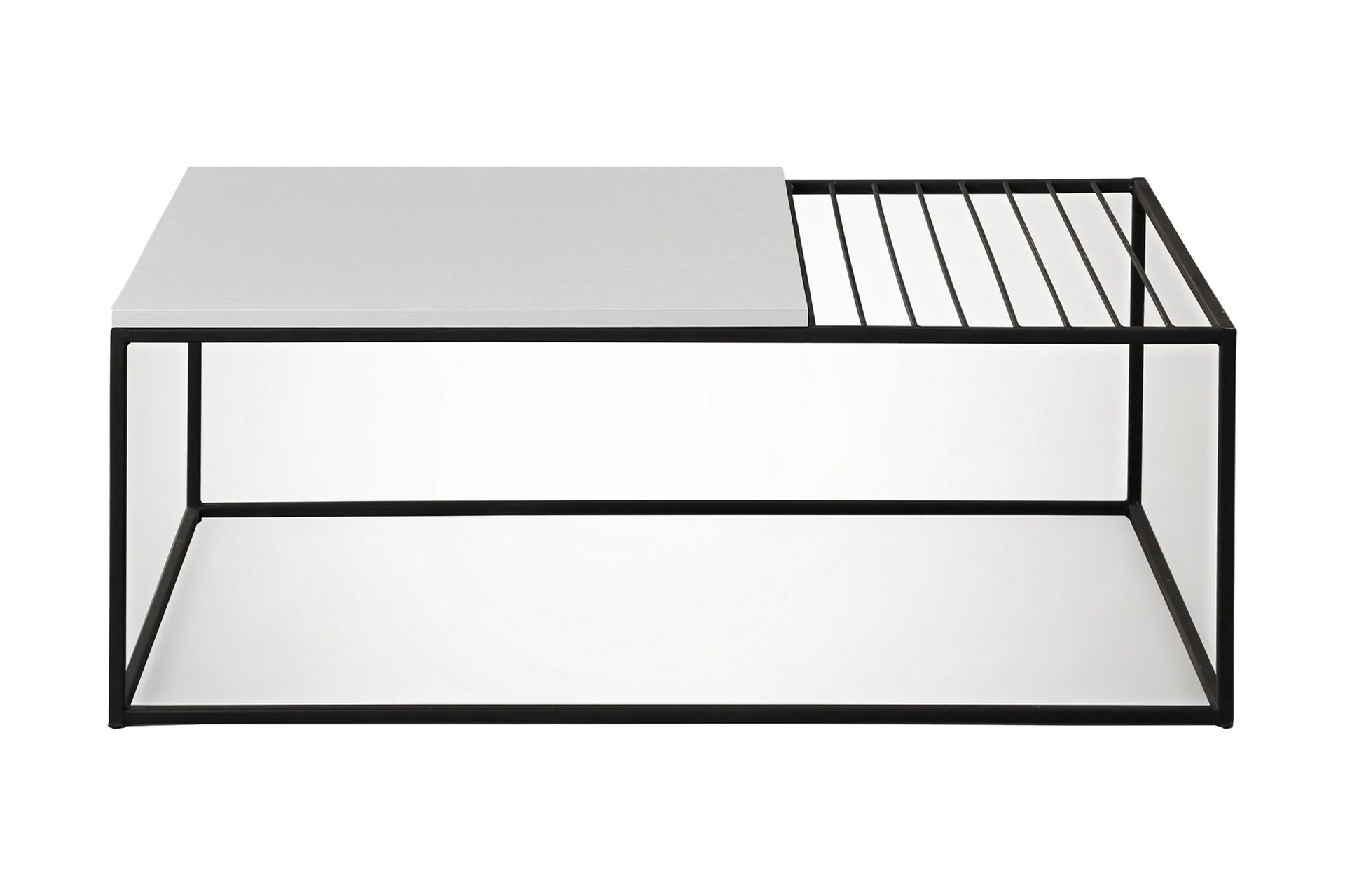 Falan Soffbord 95 cm Ribbor - Vit/Svart