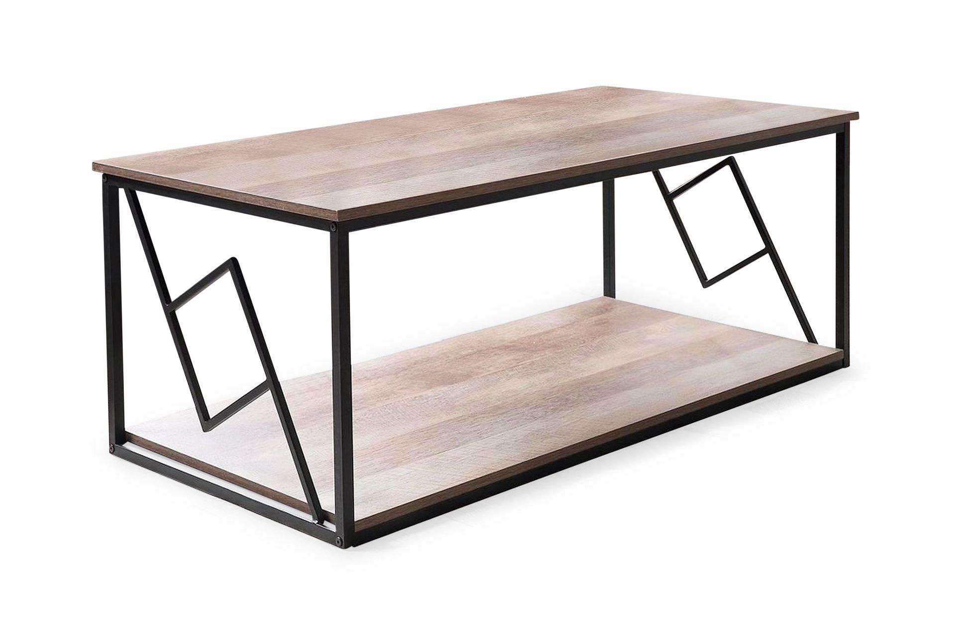 Forresa Soffbord 120 cm med F&ouml;rvaring Hylla - M&ouml;rkbrun/Svart