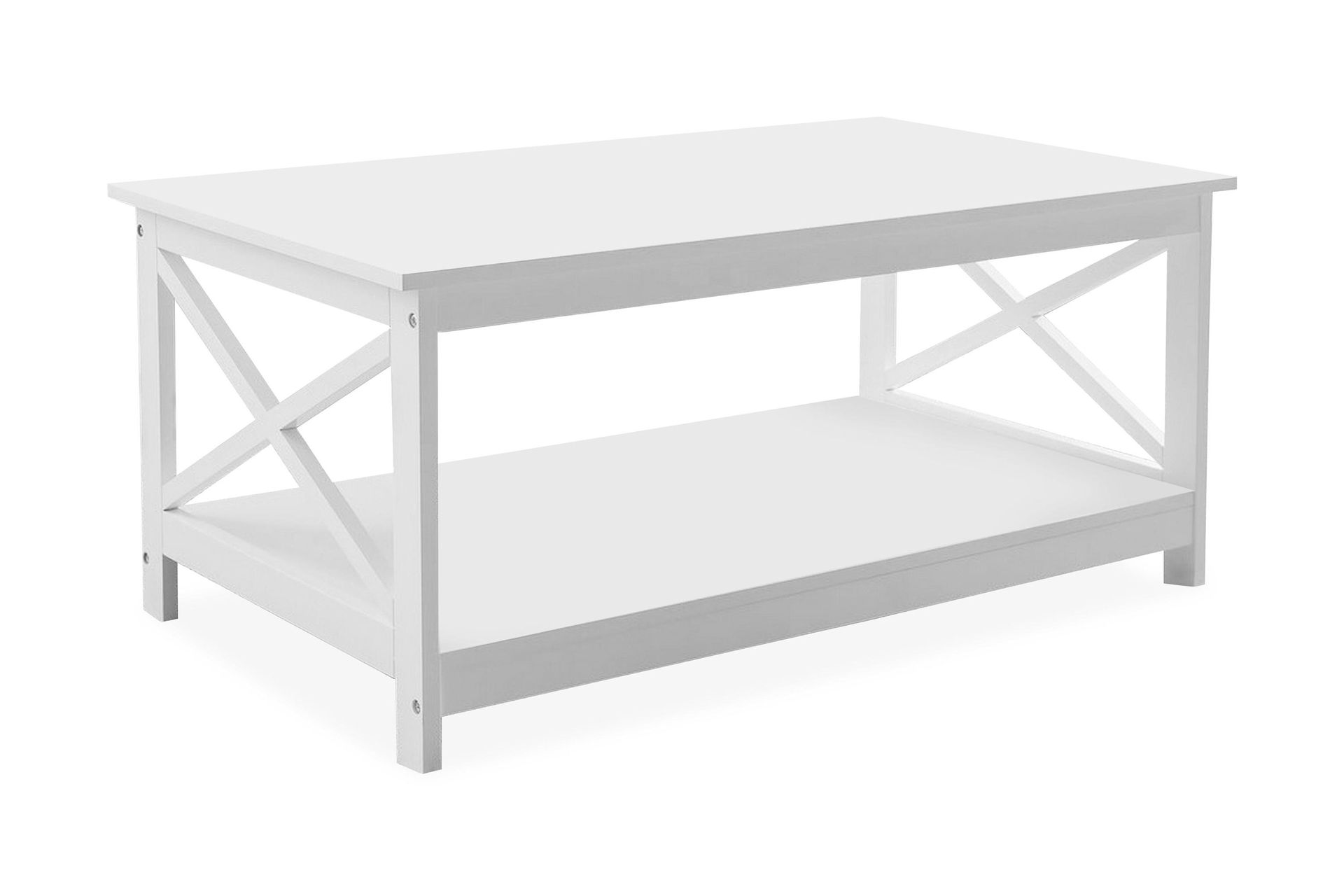 Fostia Soffbord 100 cm med F&ouml;rvaring Hylla - Vit