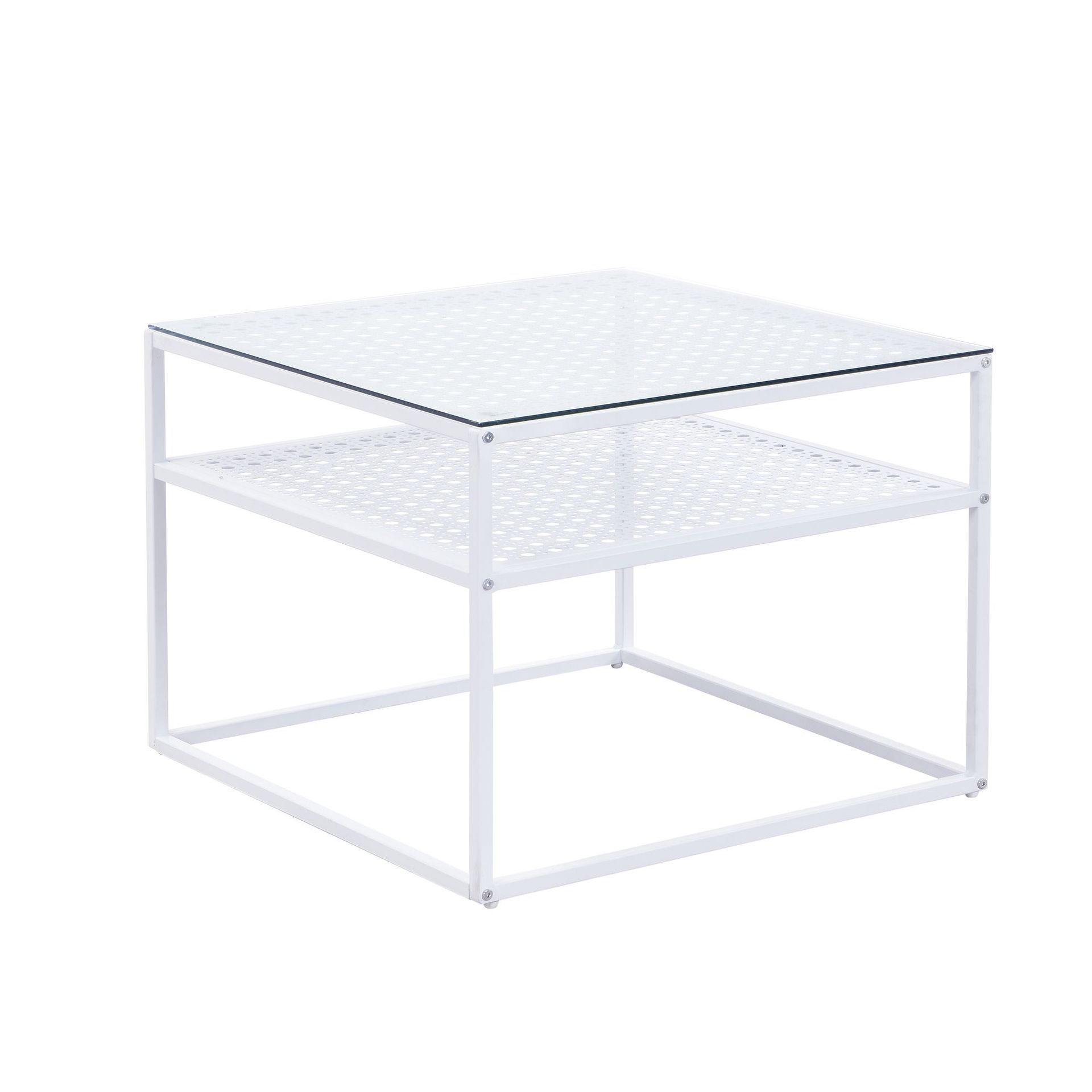 Galaro Soffbord 60 cm - Transparent och matt vit