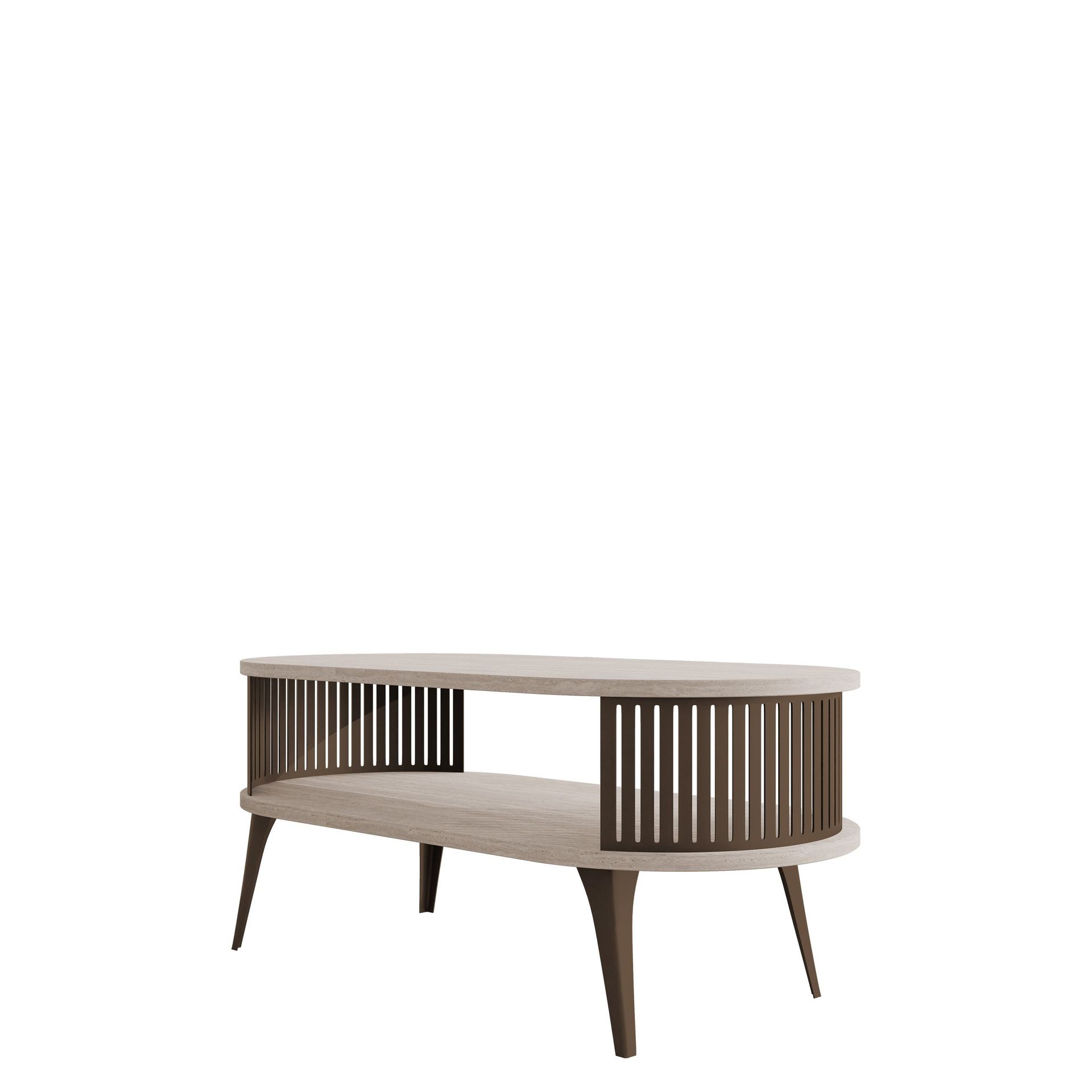 Galia Soffbord 100 cm Oval - Beigebrun