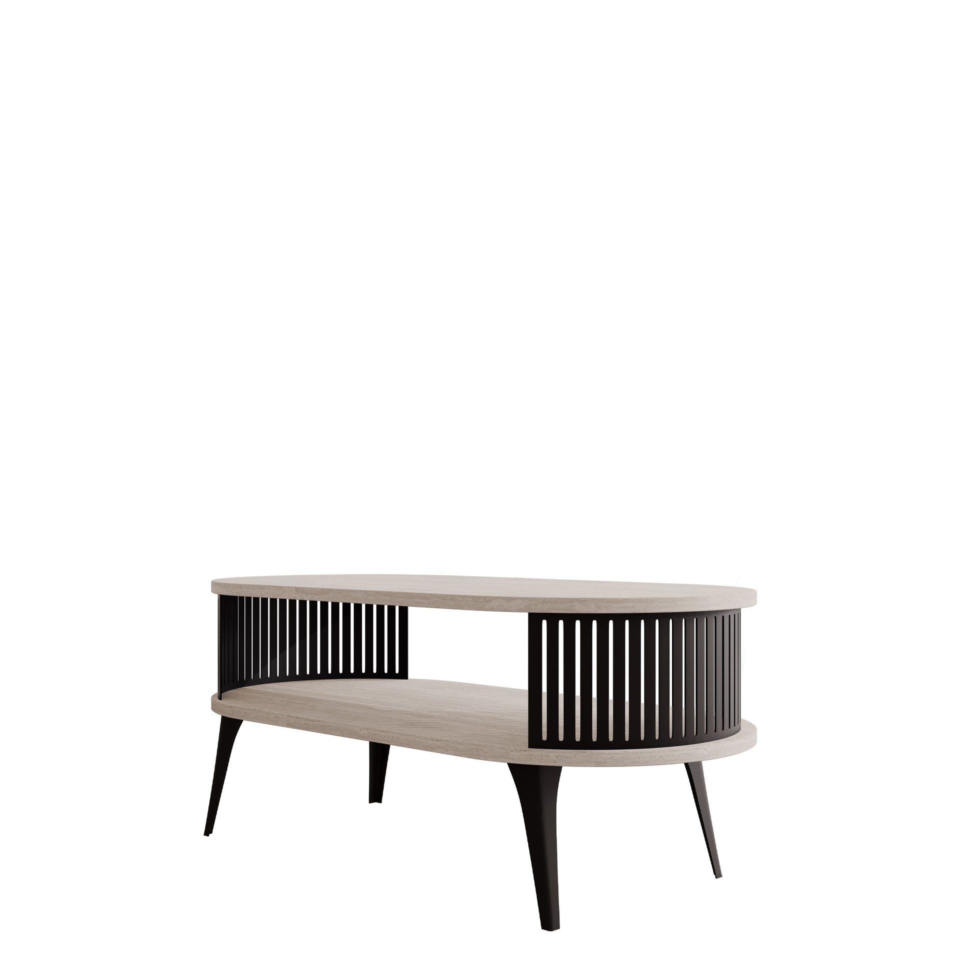Galia Soffbord 100 cm Oval - Beigesvart