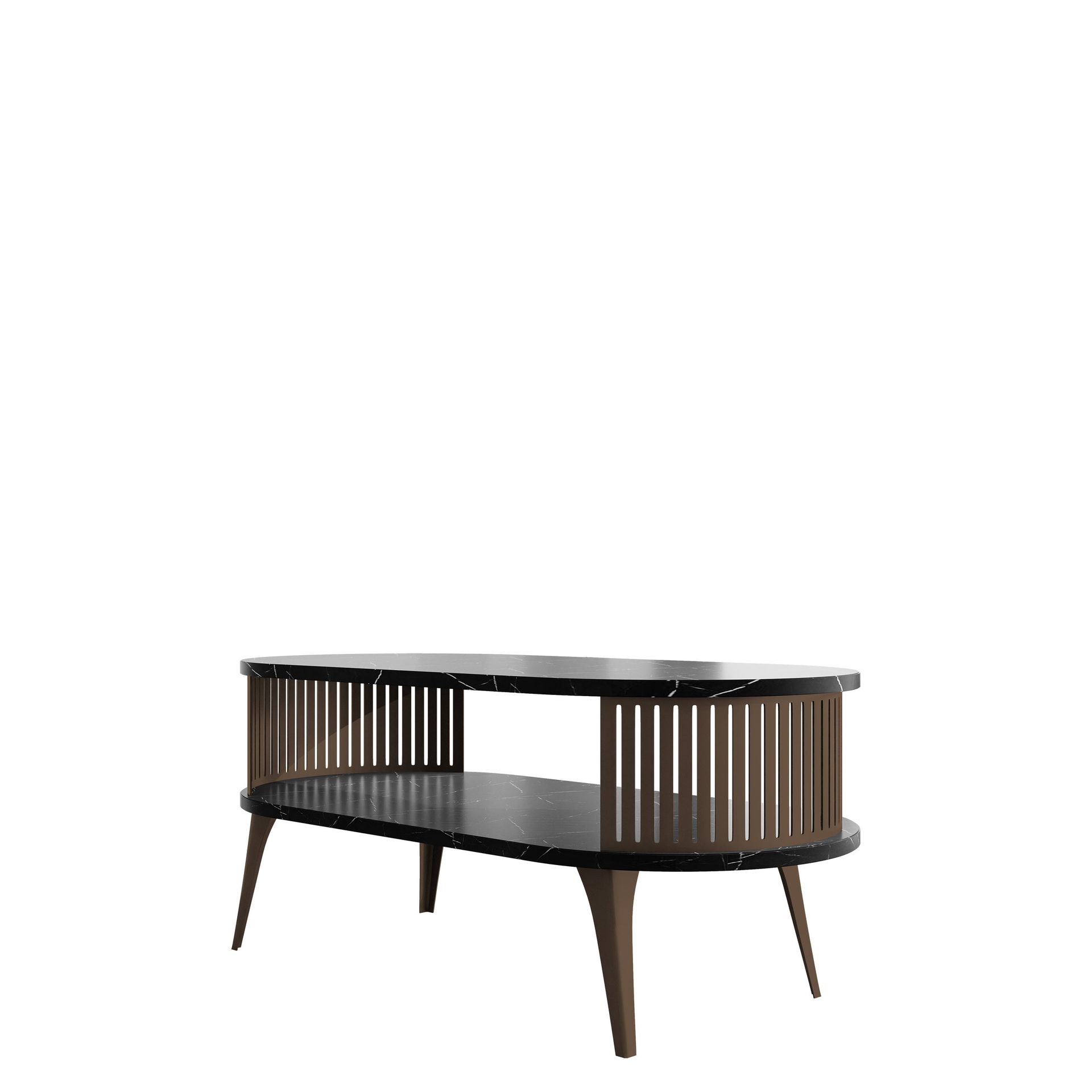 Galia Soffbord 100 cm Oval - Brunsvart