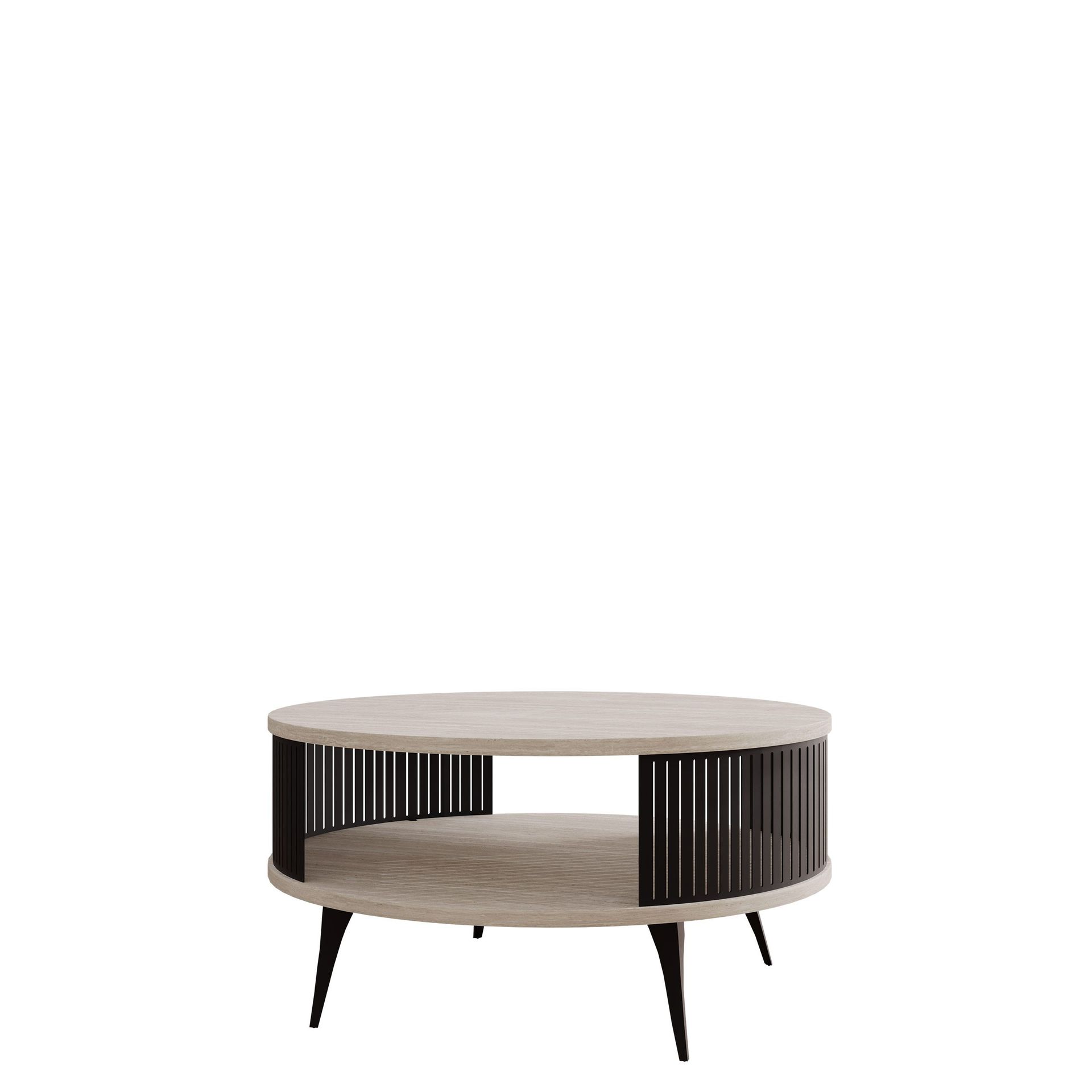 Galia Soffbord 75 cm Rund - Beigesvart