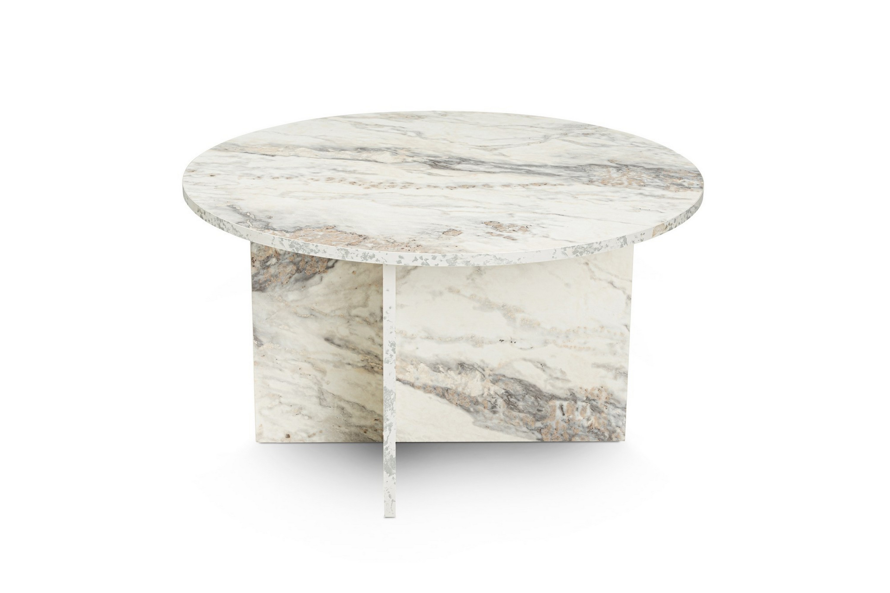 Soffbord Hamdi 80 cm Vit marmor