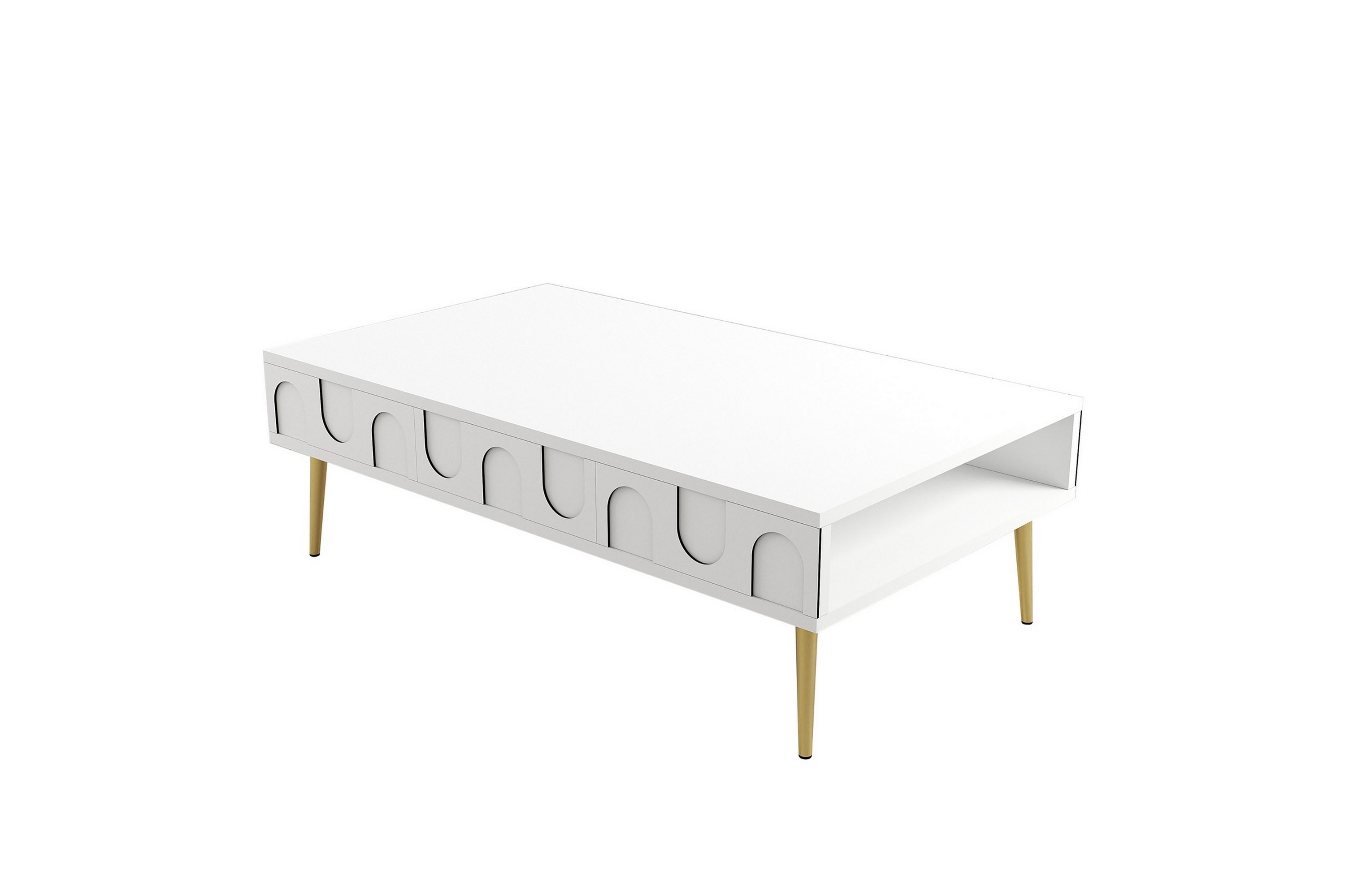 Soffbord Hazim 105 cm Vit/Guld