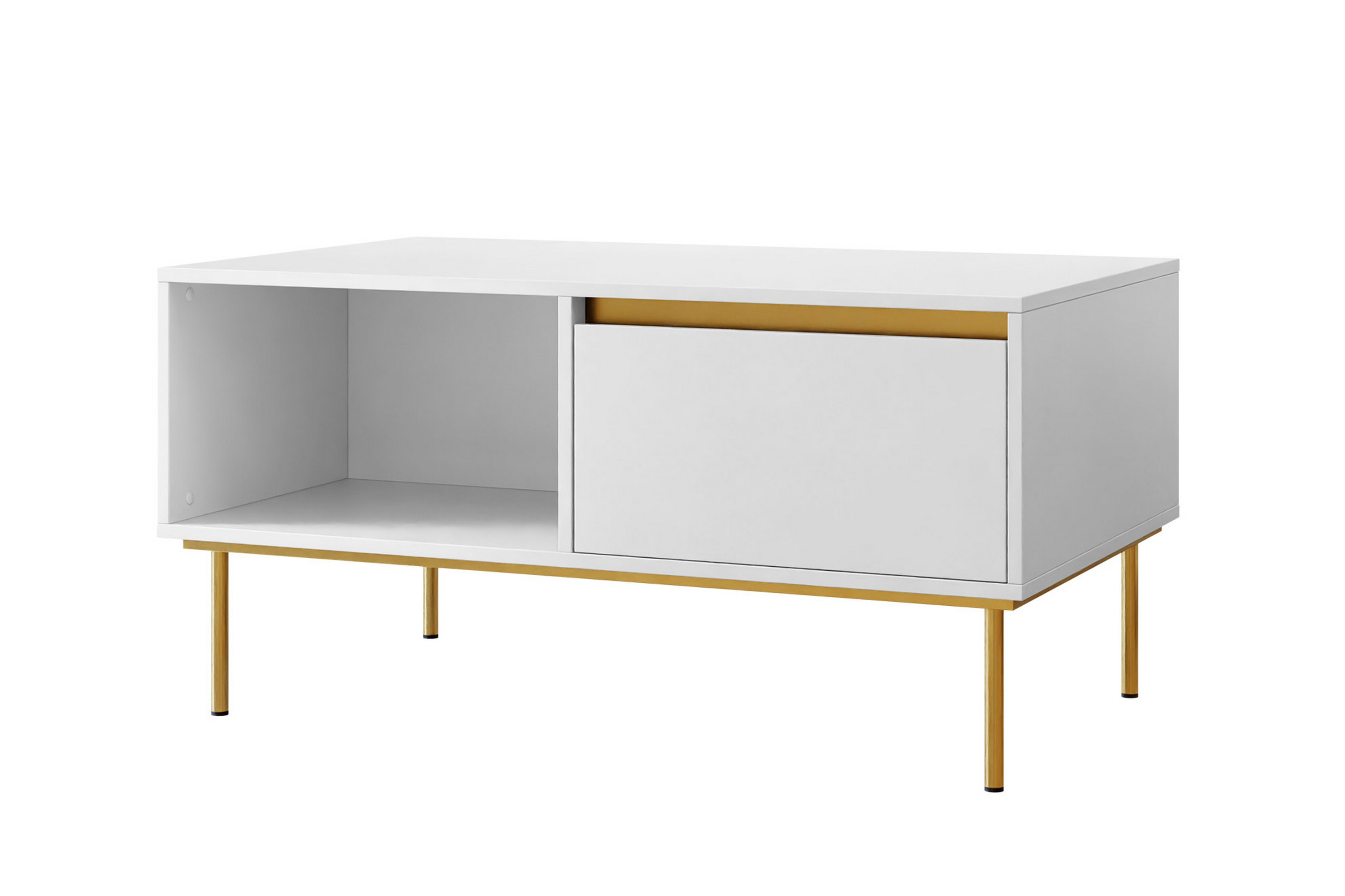 Soffbord Hollander 100 cm Vit/Guld