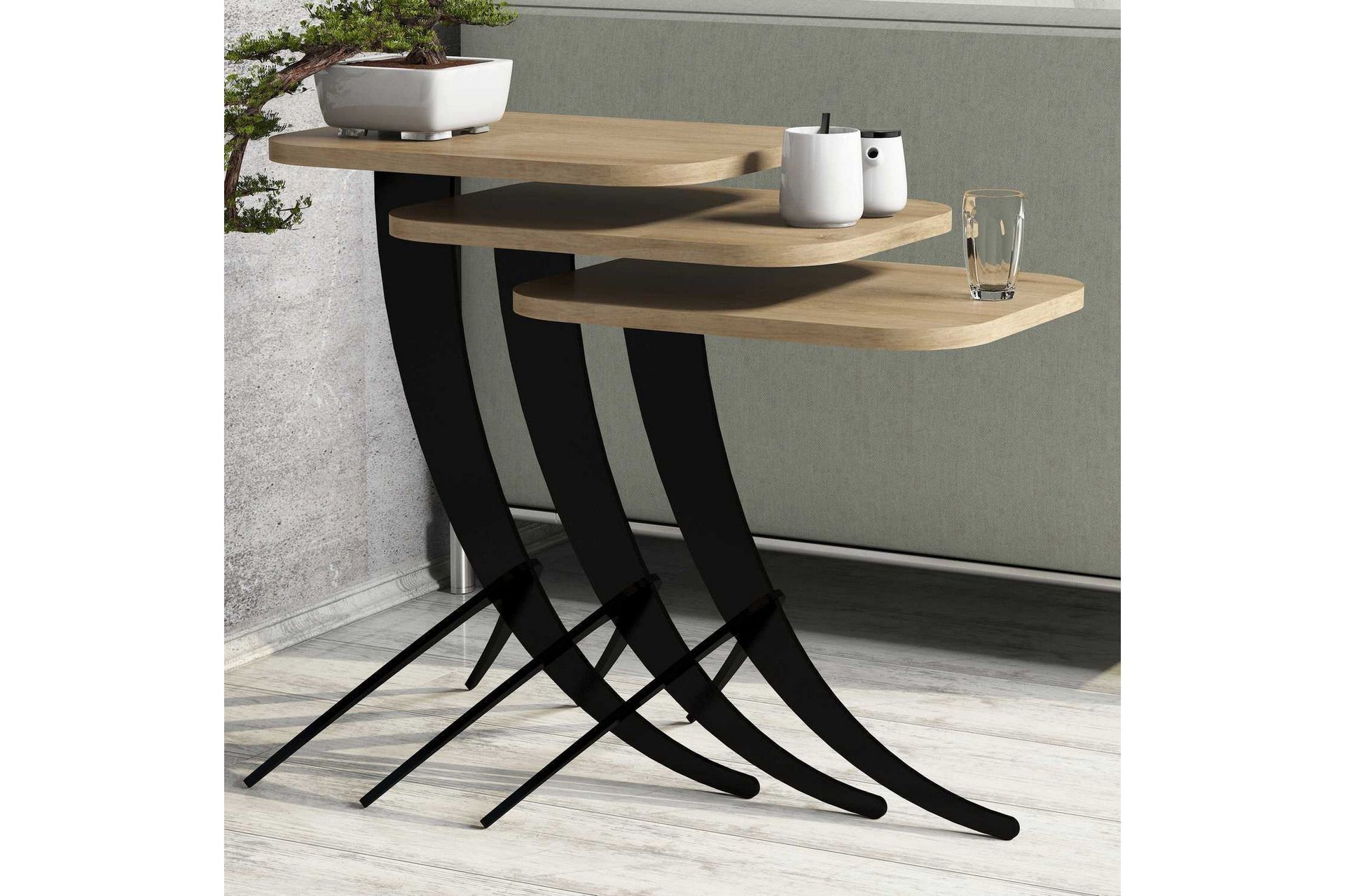 Hovdane Satsbord 45 cm 3 Bord - Brun