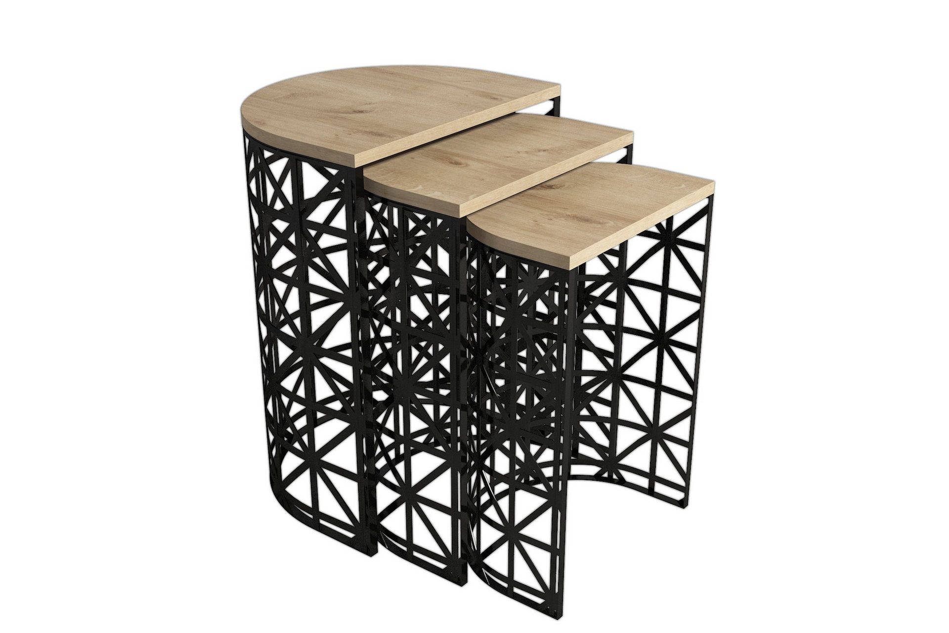 hovdane satsbord 46 cm halvcirkel 3 bord -