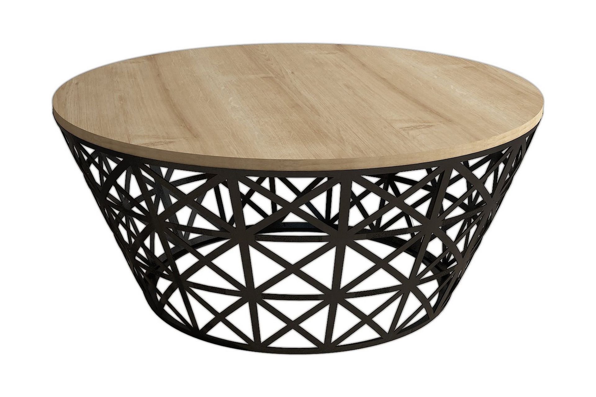 Hovdane Soffbord 90 cm Runt Avsmalnande - Ljusbrun/Svart