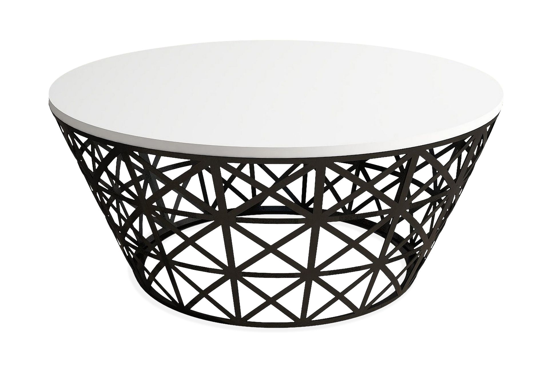 Hovdane Soffbord 90 cm Runt Avsmalnande - Vit/Svart