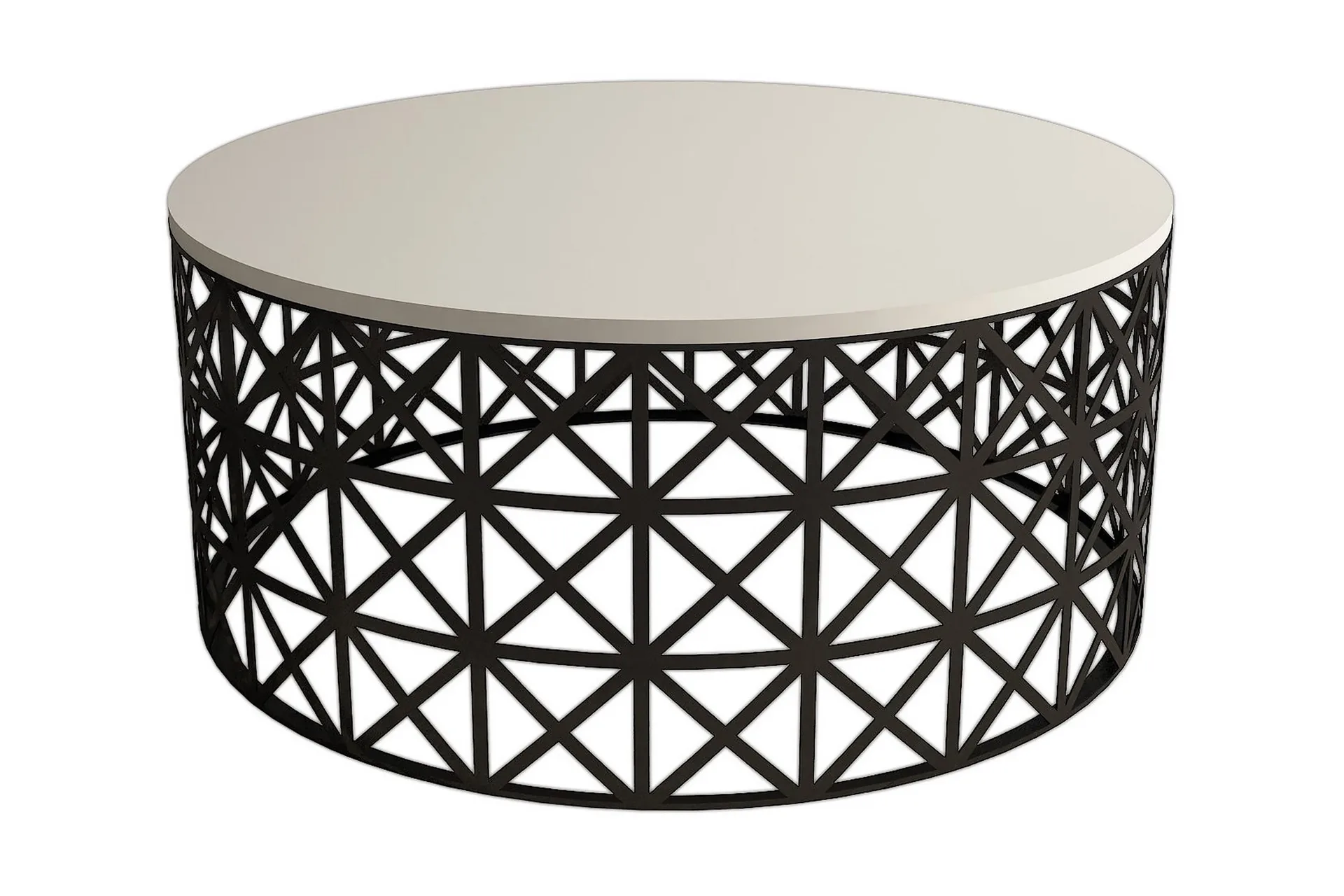 hovdane soffbord 90 cm runt - krämvit/svart
