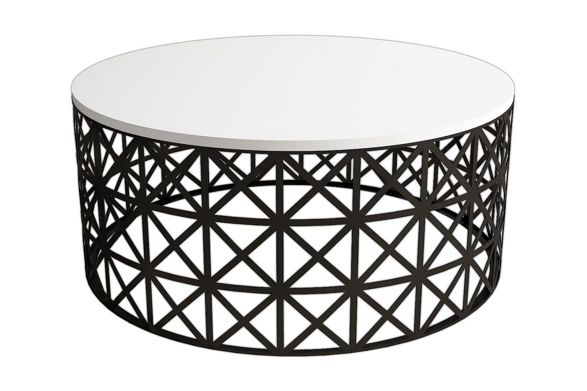 Hovdane Soffbord 90 cm Runt - Vit/Svart