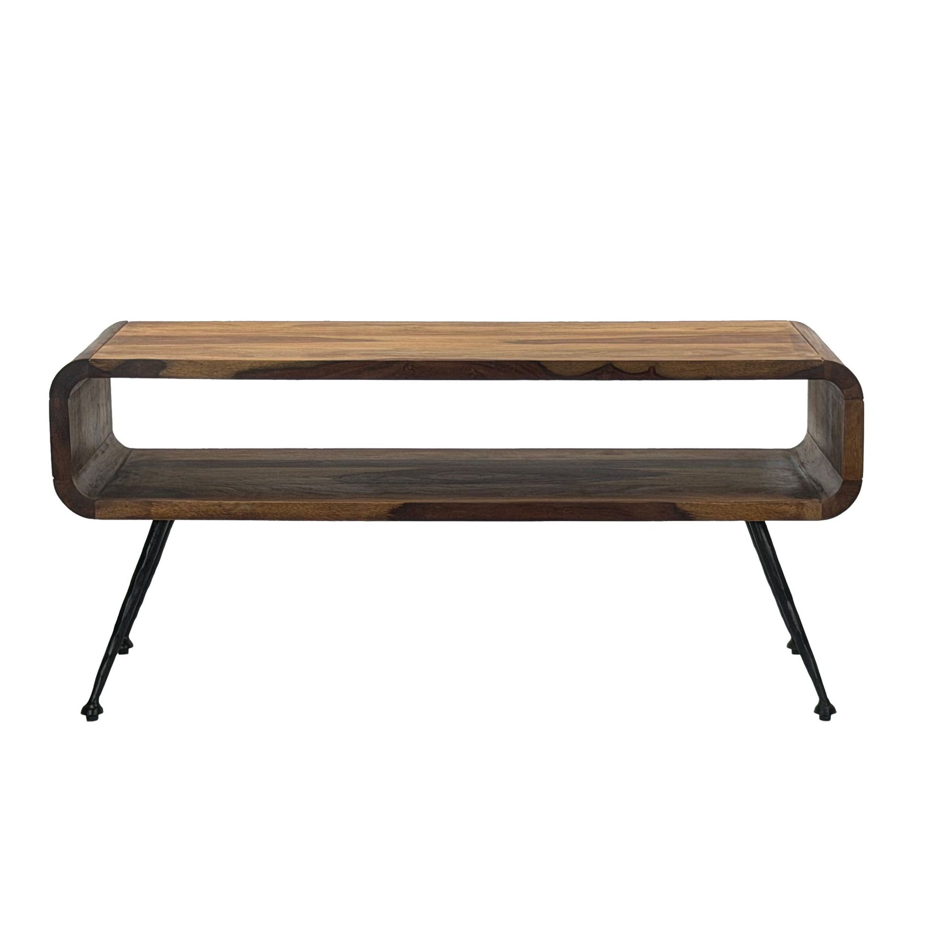 Ivoova Soffbord 100 cm - Varm mörkbrun och svart