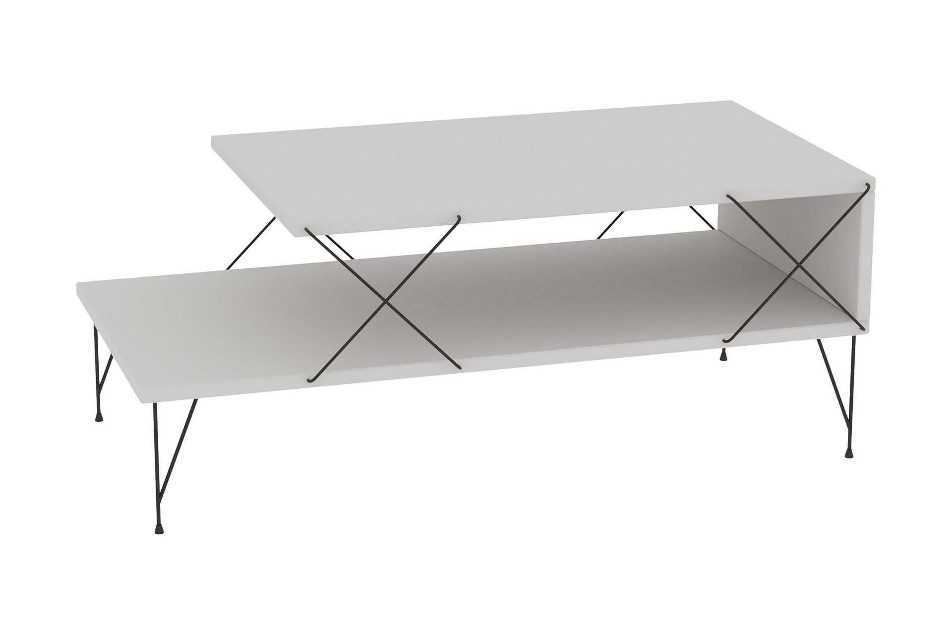 Jaennis Soffbord 100 cm - Vit/Svart