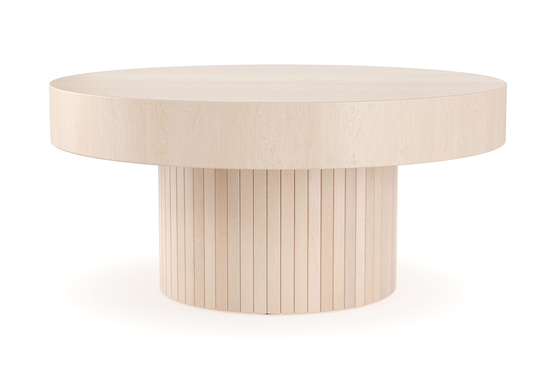 kopparbo soffbord 75 cm runt vitlaserad ek - ljust vitlaserat ekträ